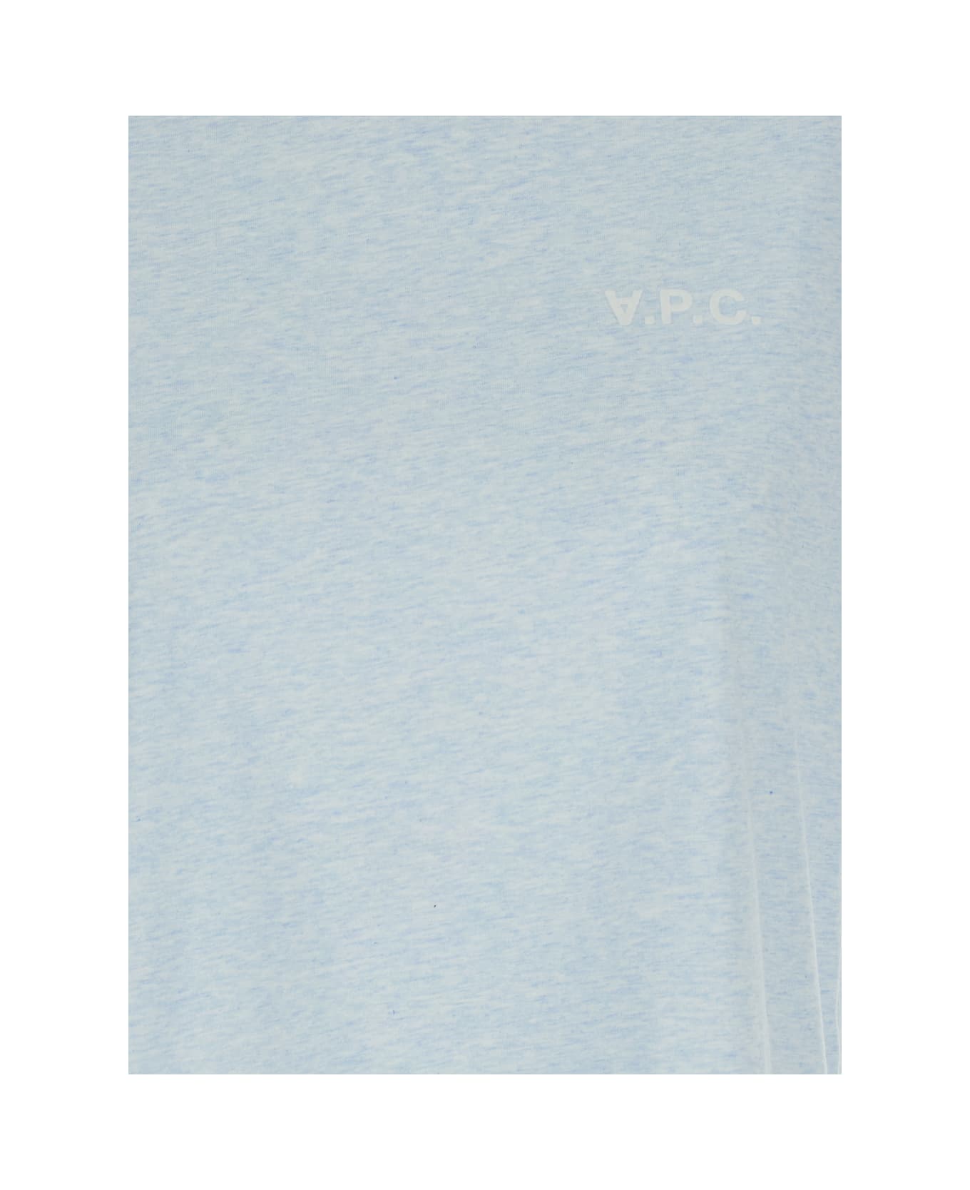 A.P.C. Round Neck T-shirt With Printed Logo In Cotton - Light blue