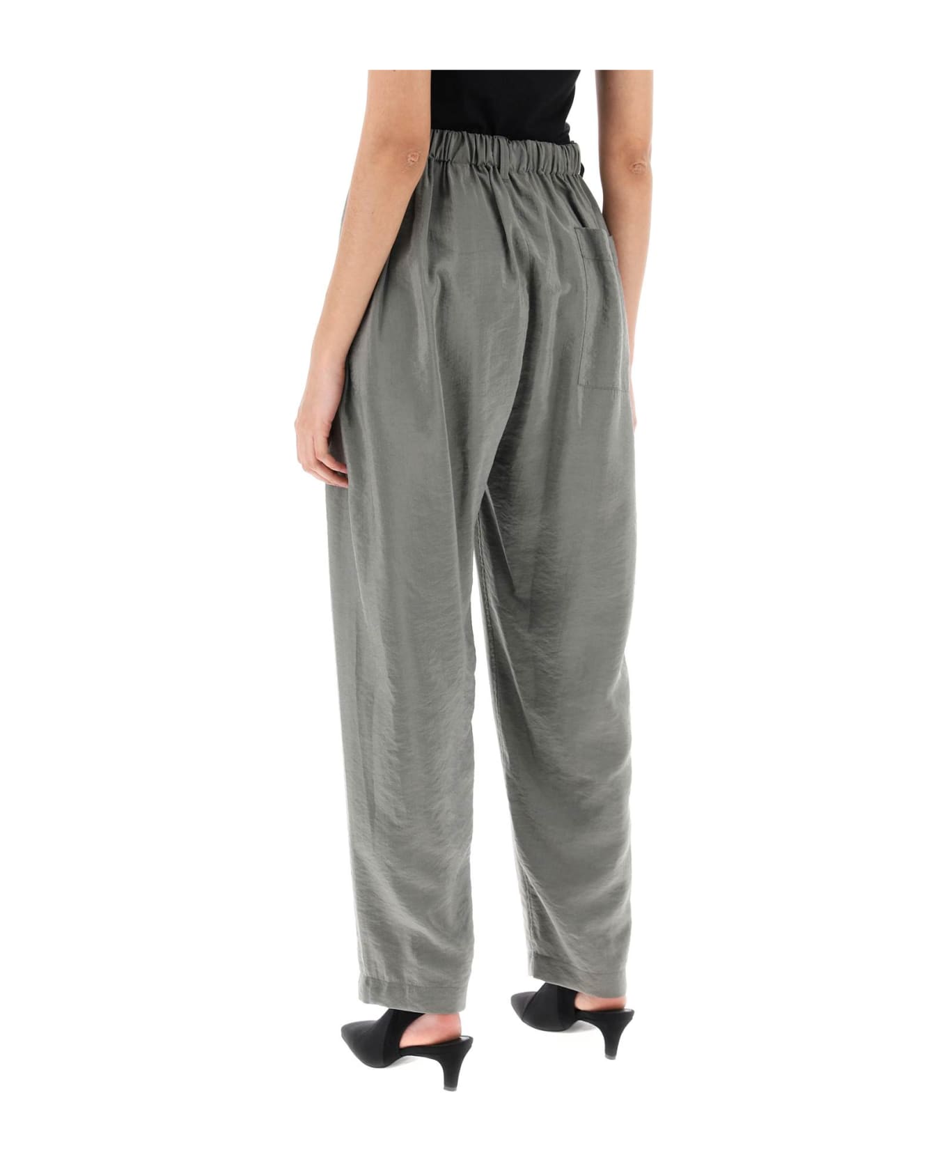 Lemaire Loose Pants In Silk - Grey