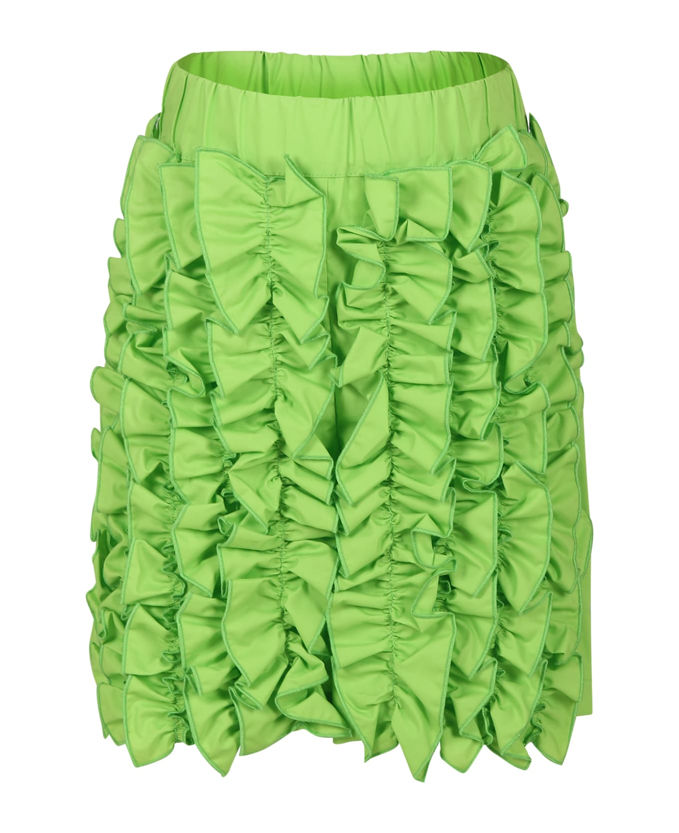 MSGM Green Shorts For Girl With Logo - Green ボトムス