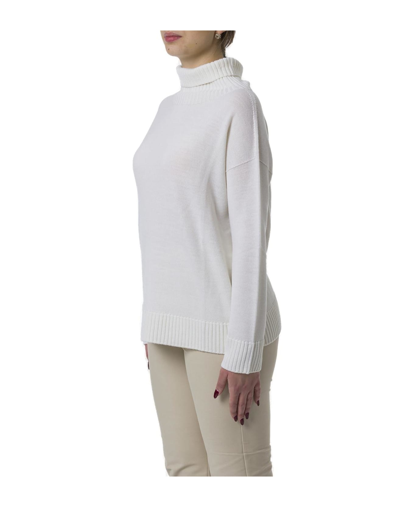 Max Mara Turtleneck Long-sleeved Jumper - Bianco
