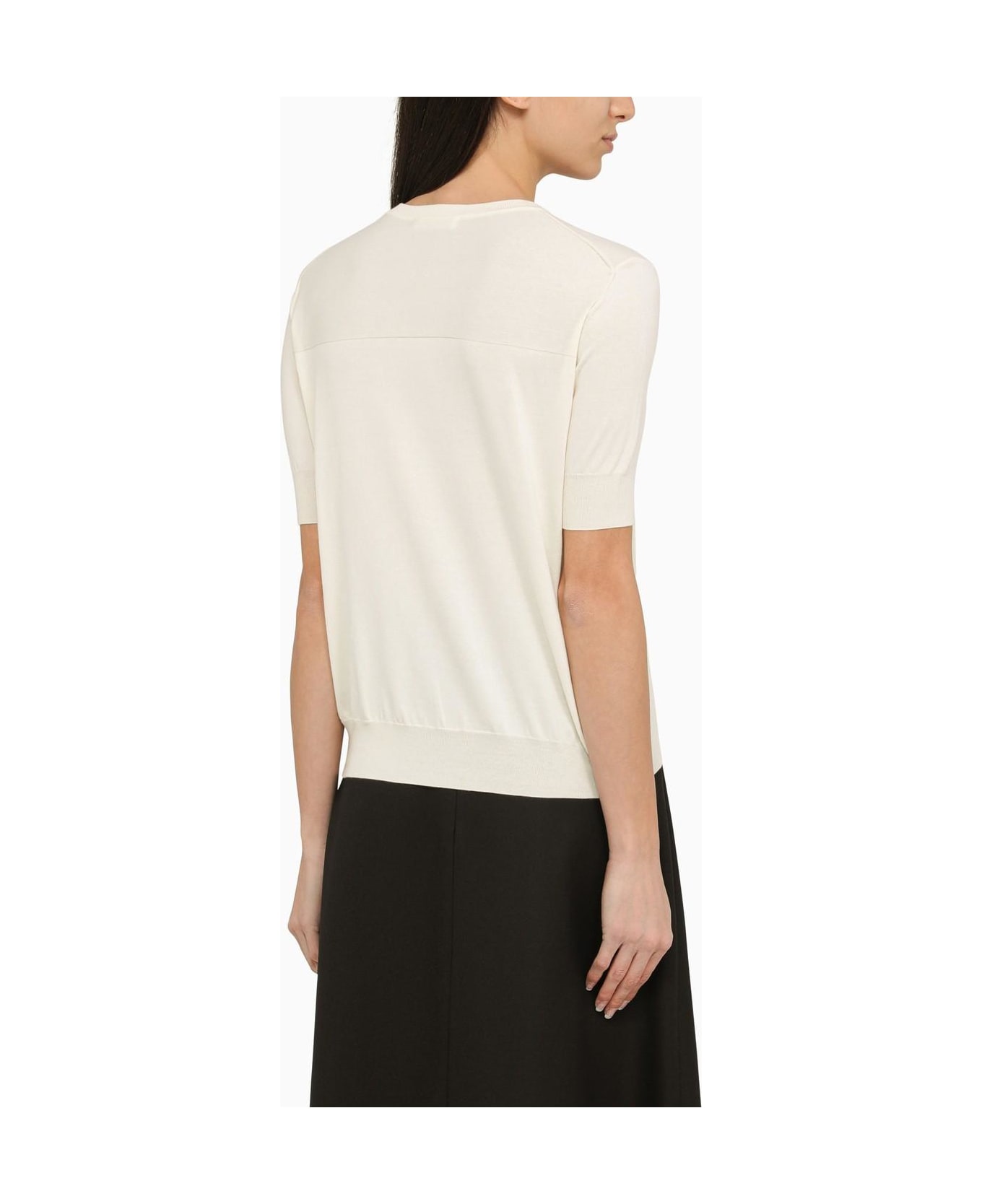 Jil Sander Short-sleeved White Cotton Jersey - Bianco