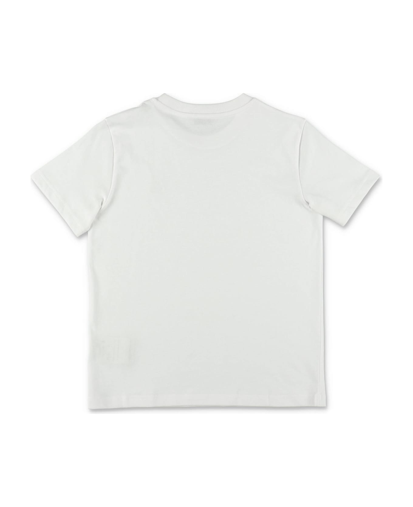 Moncler T-shirt Bianca In Jersey Di Cotone Bambino - Bianco