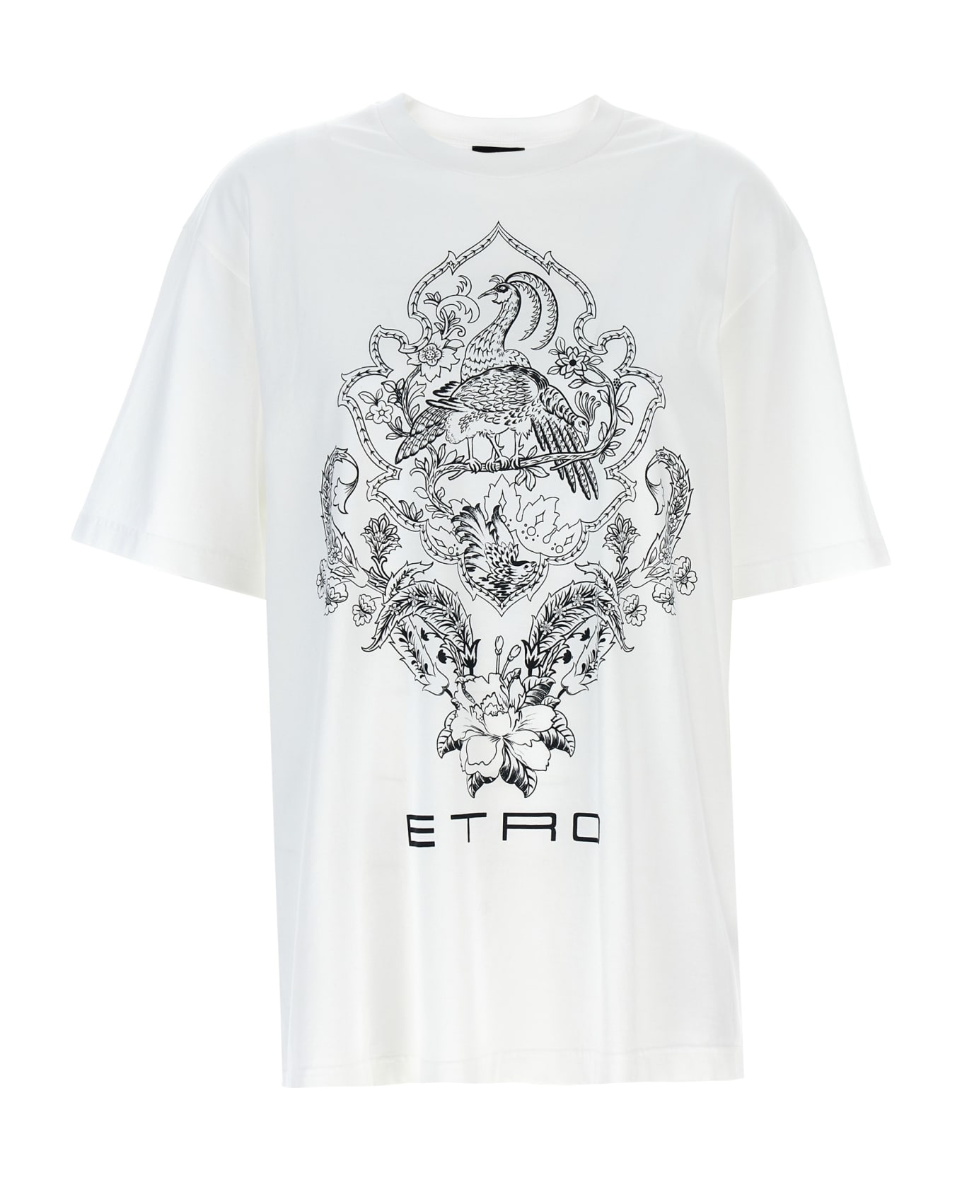 Etro Floral Print T-shirt - White/Black