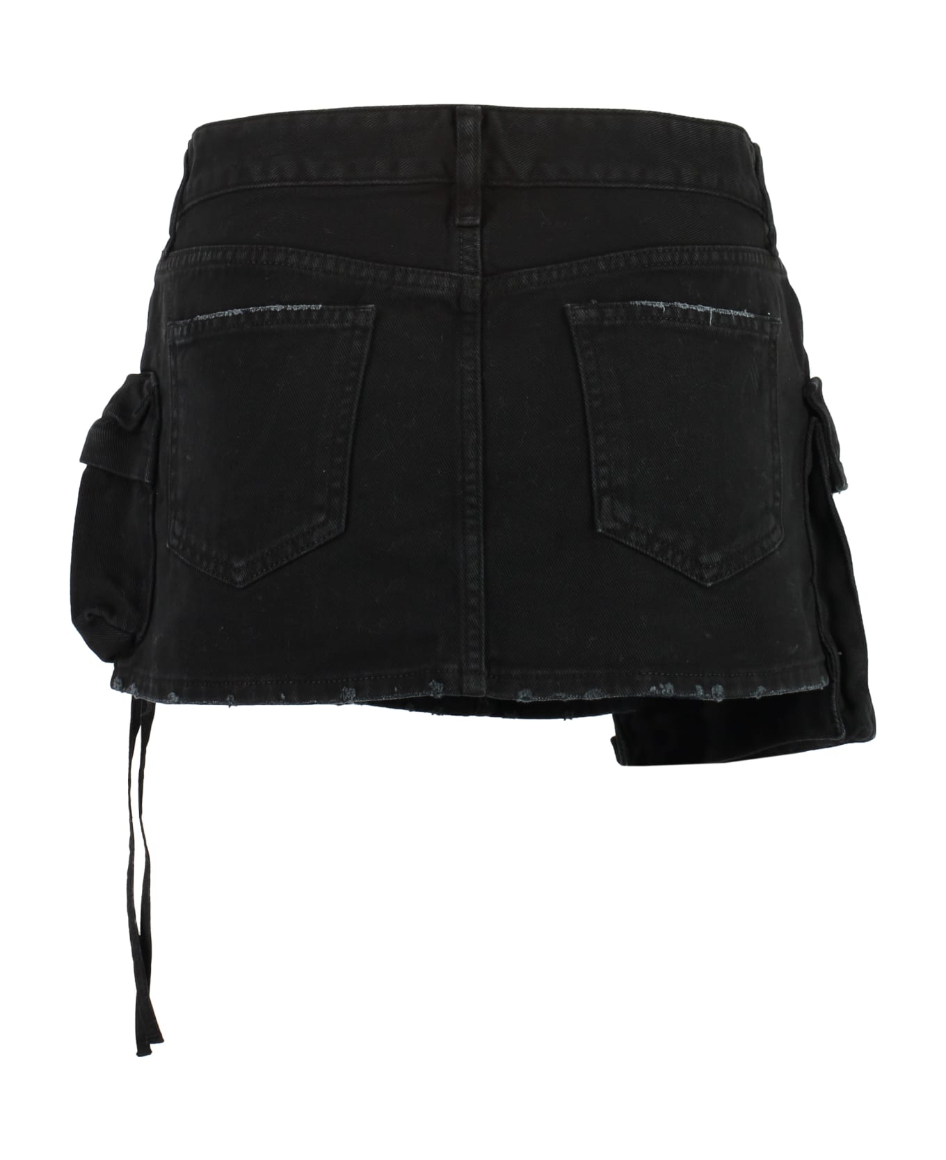 The Attico Fay Denim Mini Skirt - black