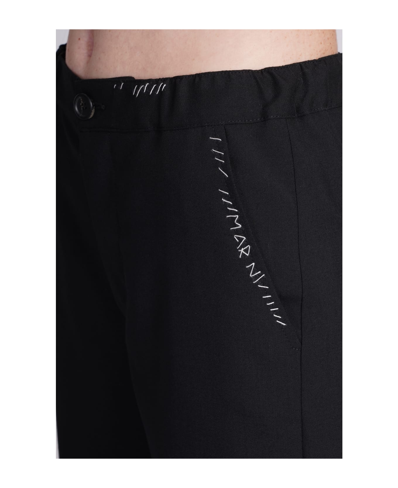 Marni Pants In Black Wool - black ボトムス