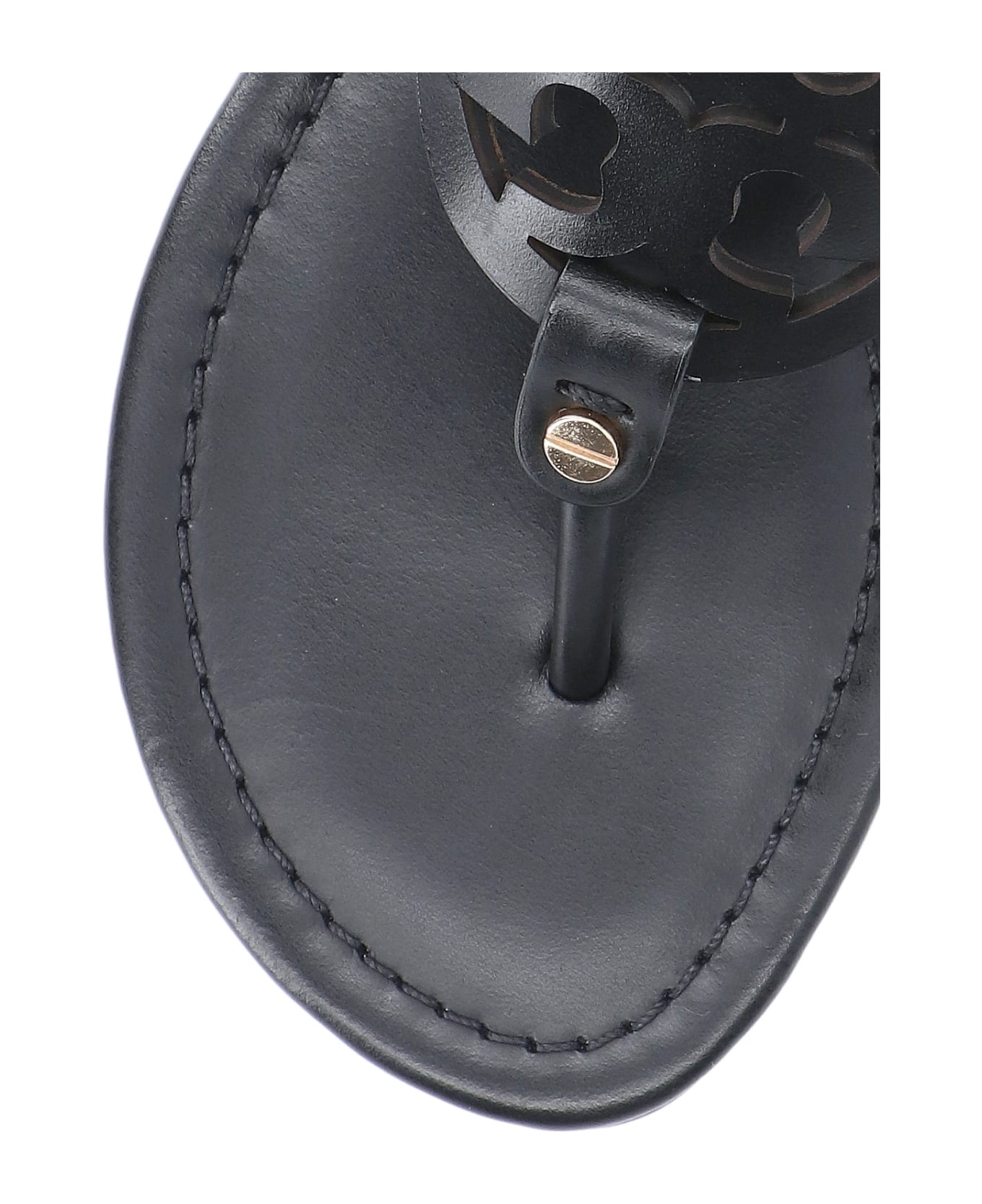 Tory Burch Miller Calf Leather Sandal - Black