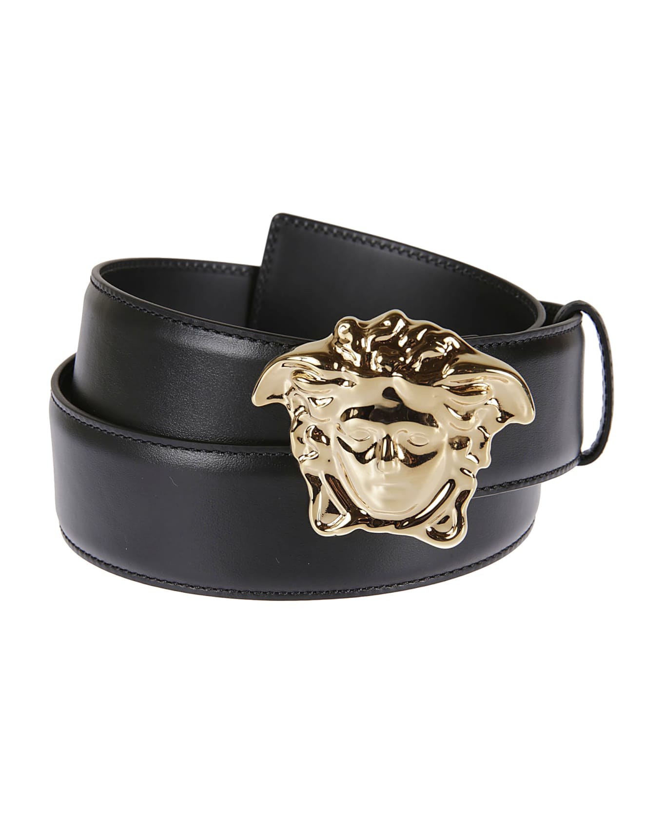 Versace Medusa Head Buckled Belt - Black