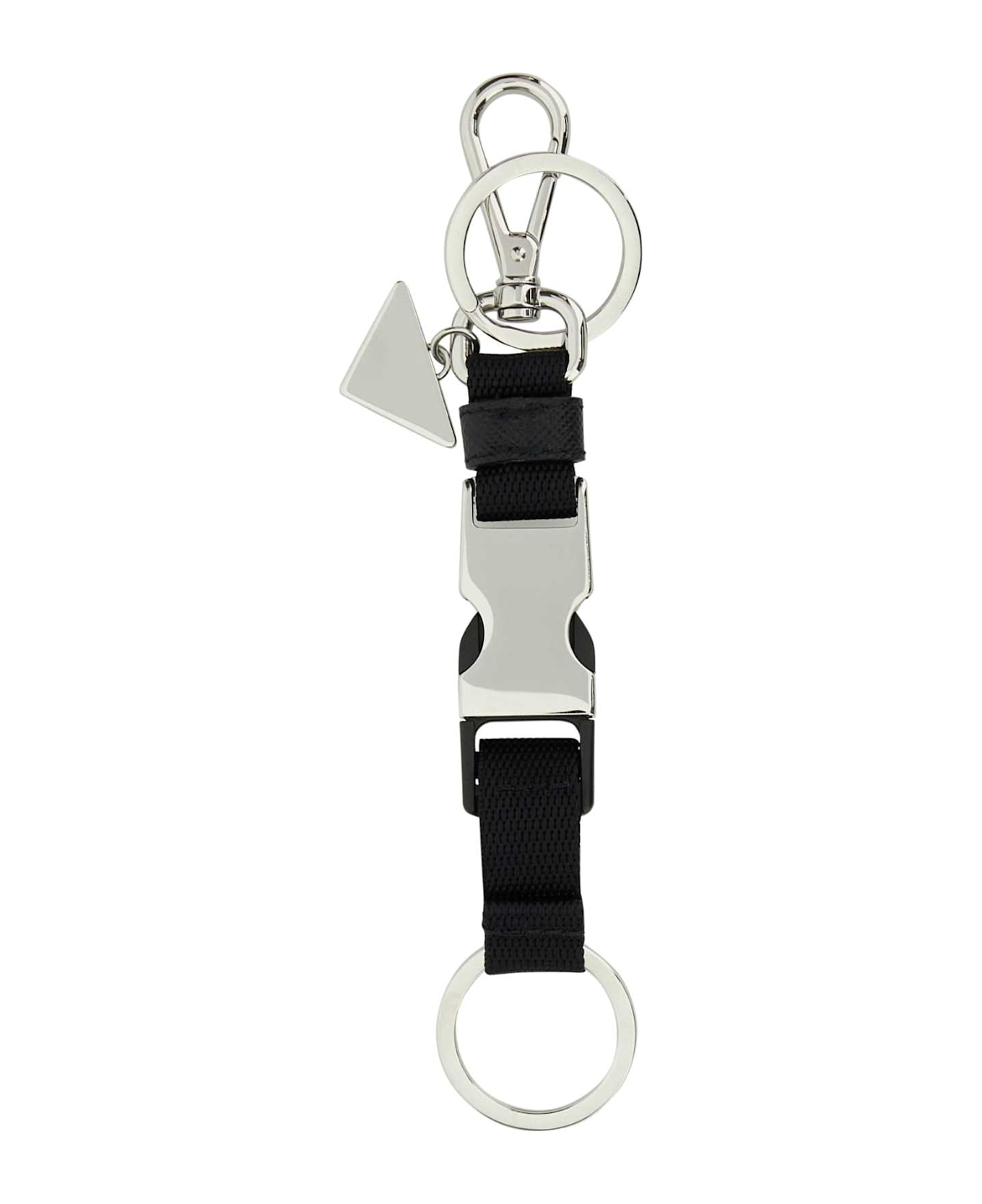 Prada Black Fabric Keyring - NERO