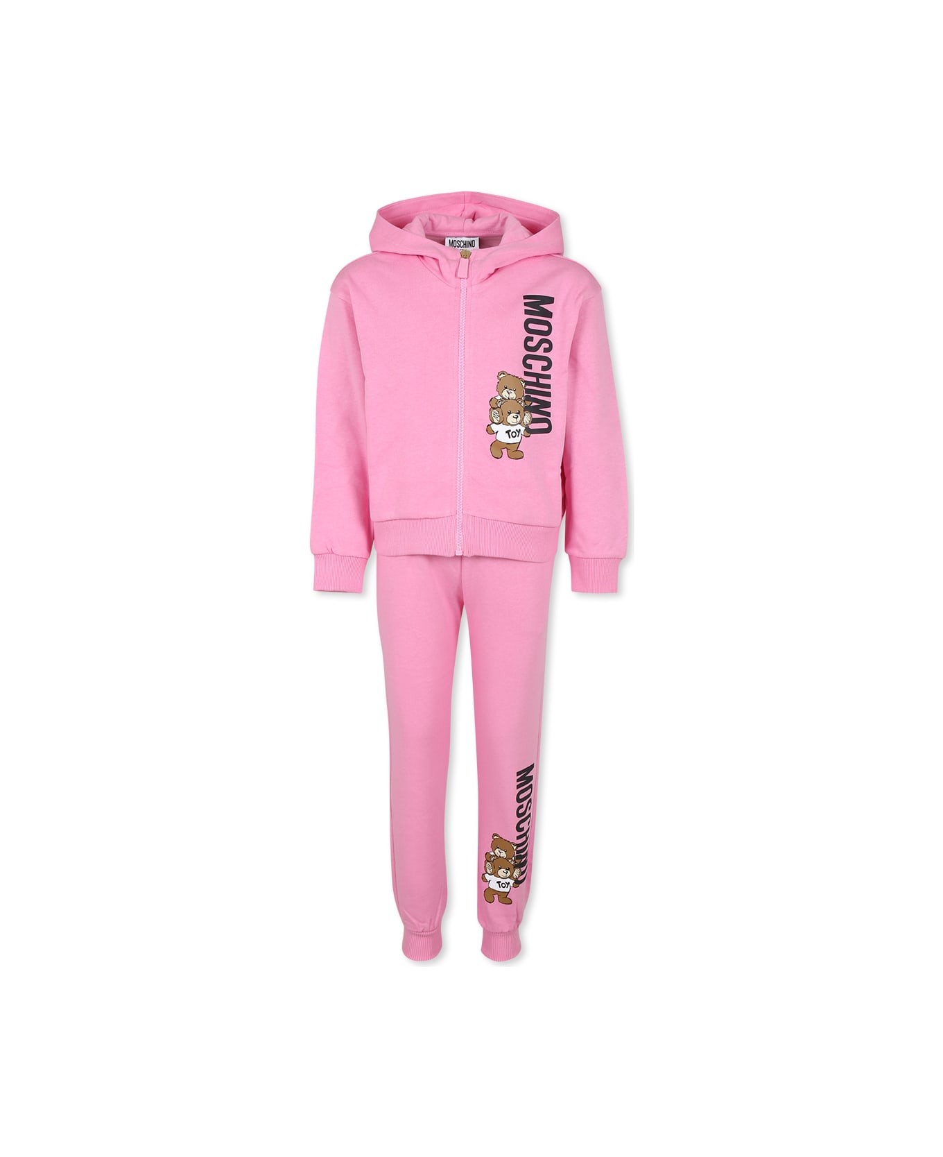 Moschino Pink Suit For Girl With Teddy Bear - Rosa