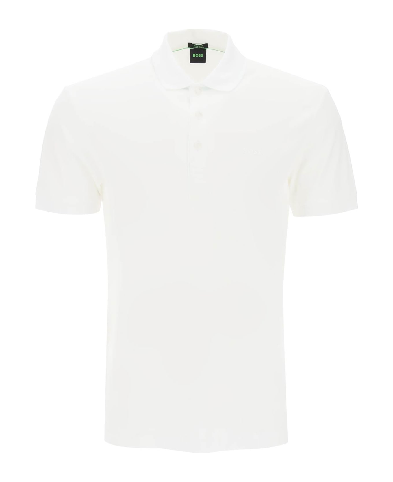 Hugo Boss Regular Fit Jacquard Polo Shirt - WHITE (White)