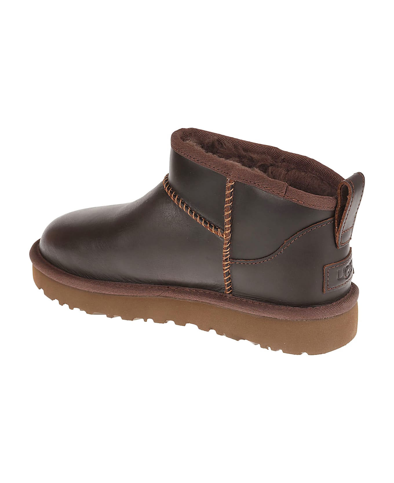 UGG Ultra Mini Leather Boots - BROWN ブーツ