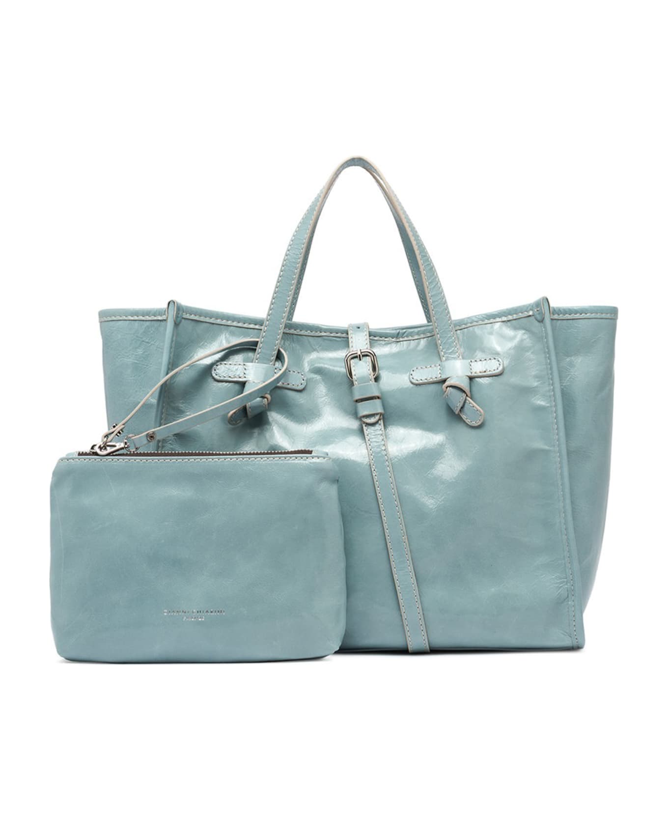 Gianni Chiarini Marcella Shopping Bag In Translucent Leather - AZUR トートバッグ