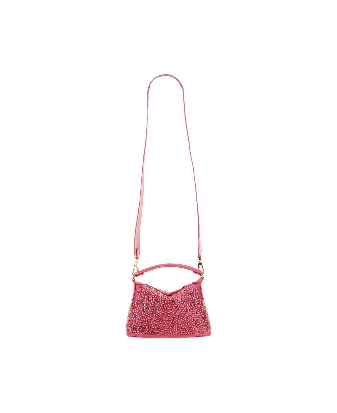 Liu-Jo Mini Hobo Bag With Rhinestones - FUCHSIA