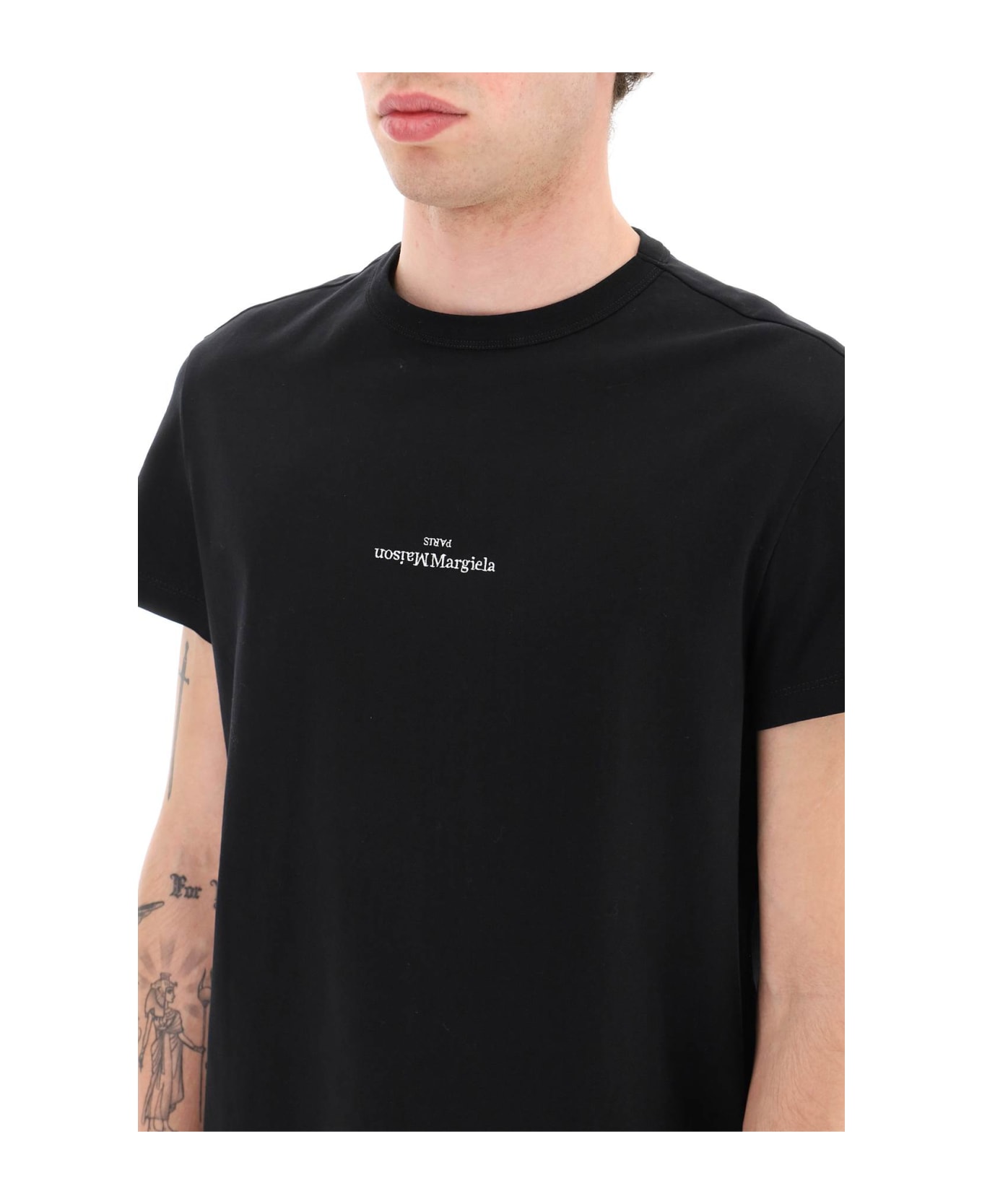 Maison Margiela Distorted Logo T-shirt - Black