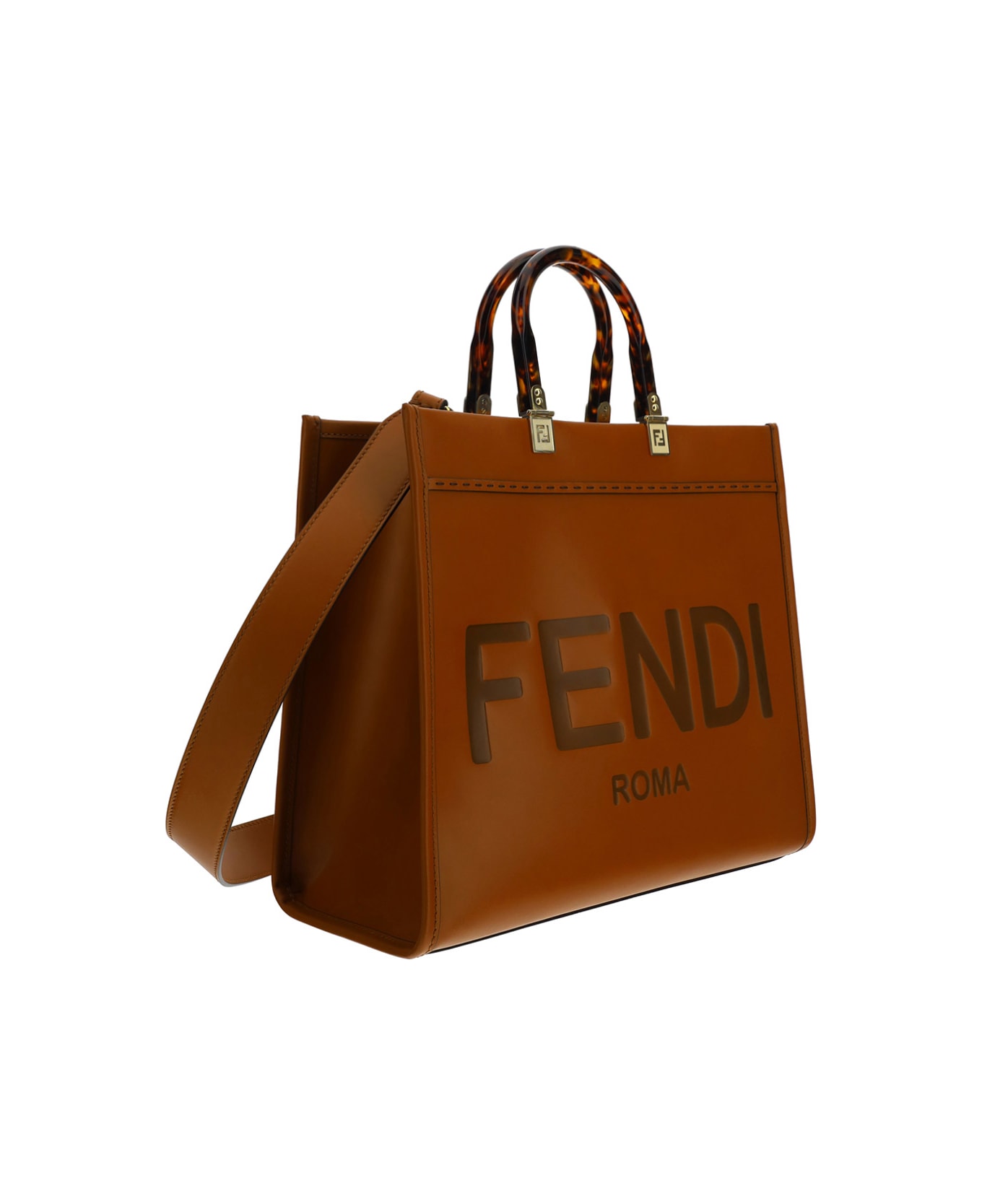 Fendi Sunshine Tote Bag - Cuoio+oro Soft