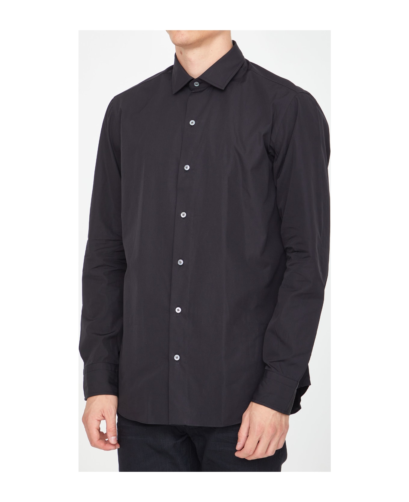 Salvatore Piccolo Black Cotton Shirt - BLACK シャツ