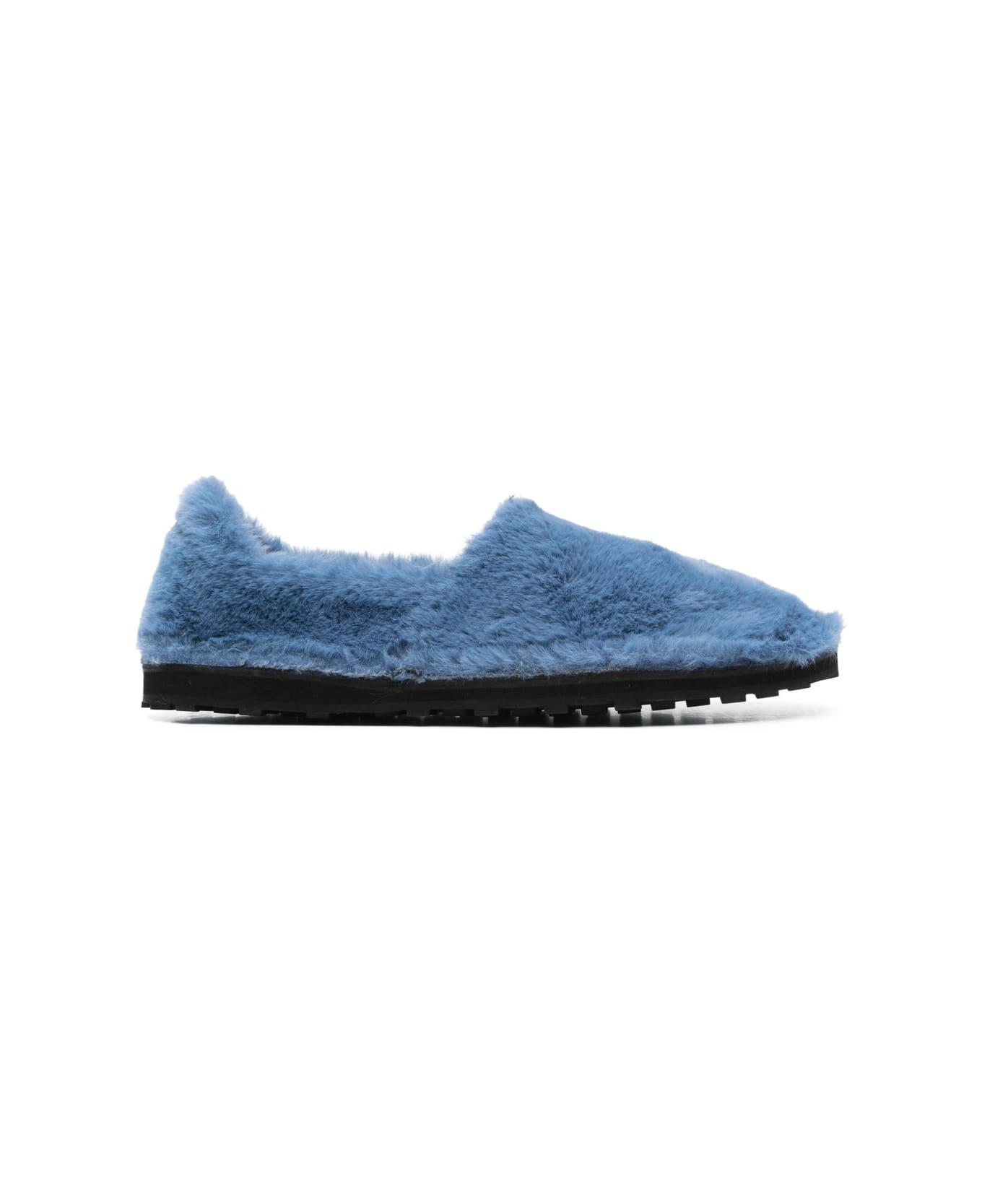 Marni Faux Fur Slip-on Loafers - Blue
