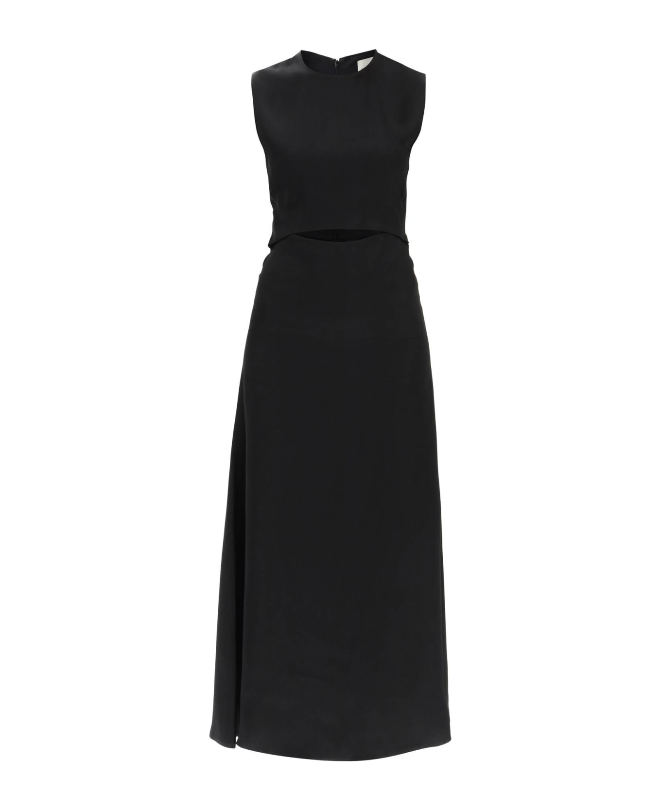 Loulou Studio 'copan' Long Cut-out Dress In Satin - BLACK (Black)