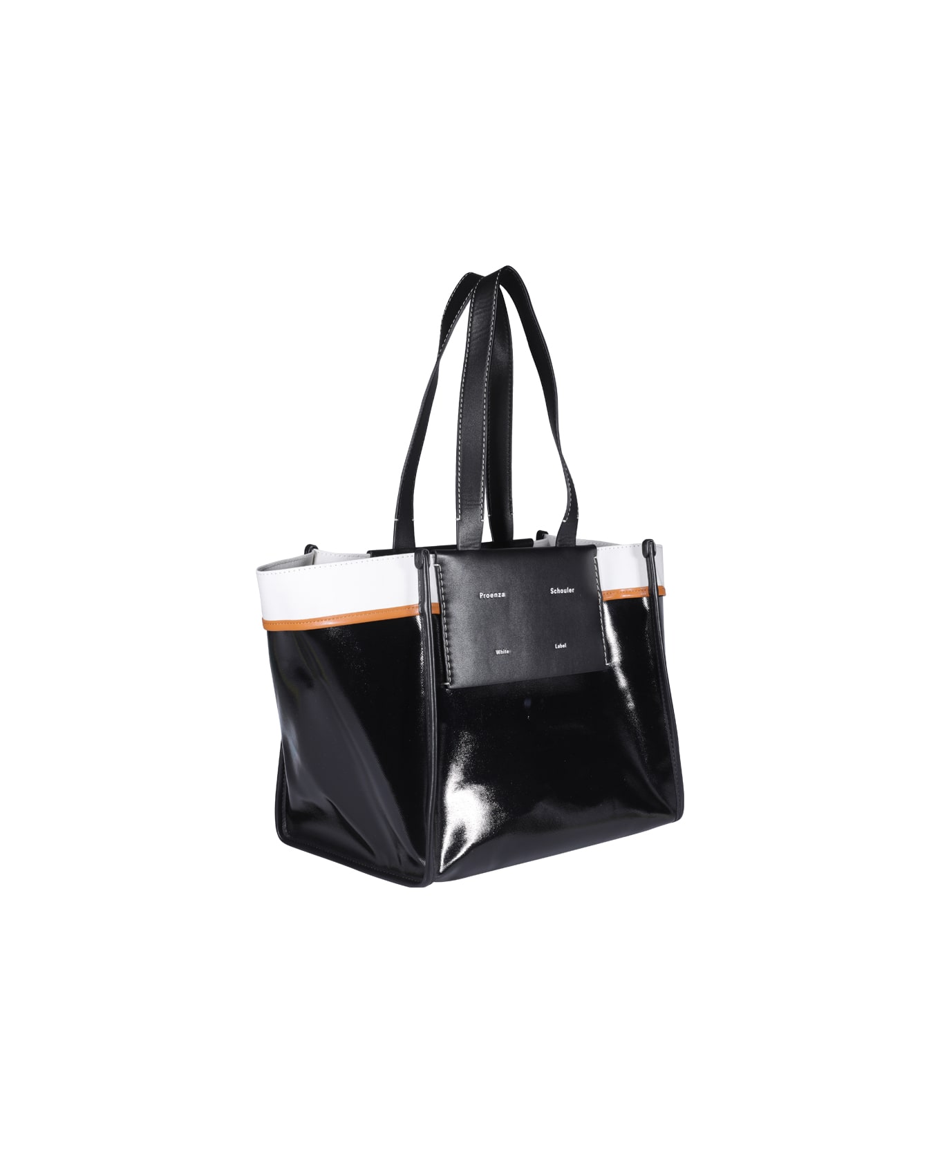 Proenza Schouler Large Morris Coated Canvas Tote - BLACK/WHITE