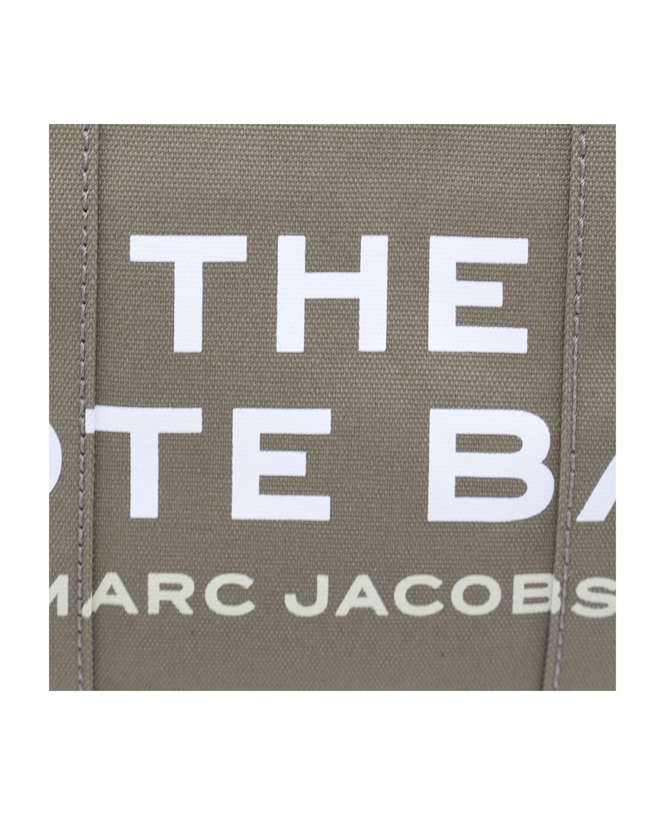 Marc Jacobs Dark Beige Green Canvas The Medium Tote Bag - SLATE GREEN
