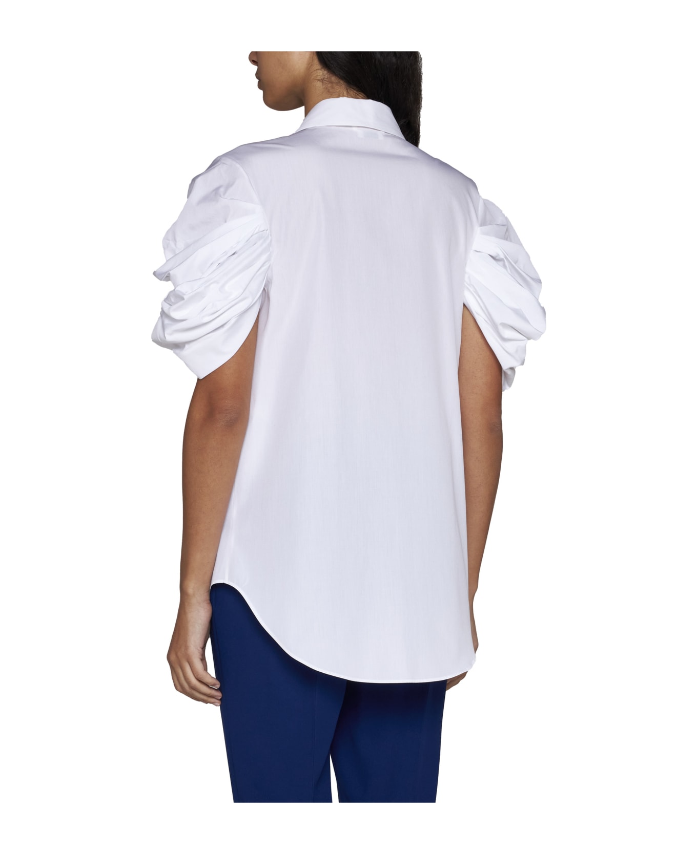 Alexander McQueen Short Sleeve Cotton Shirt - Optical White