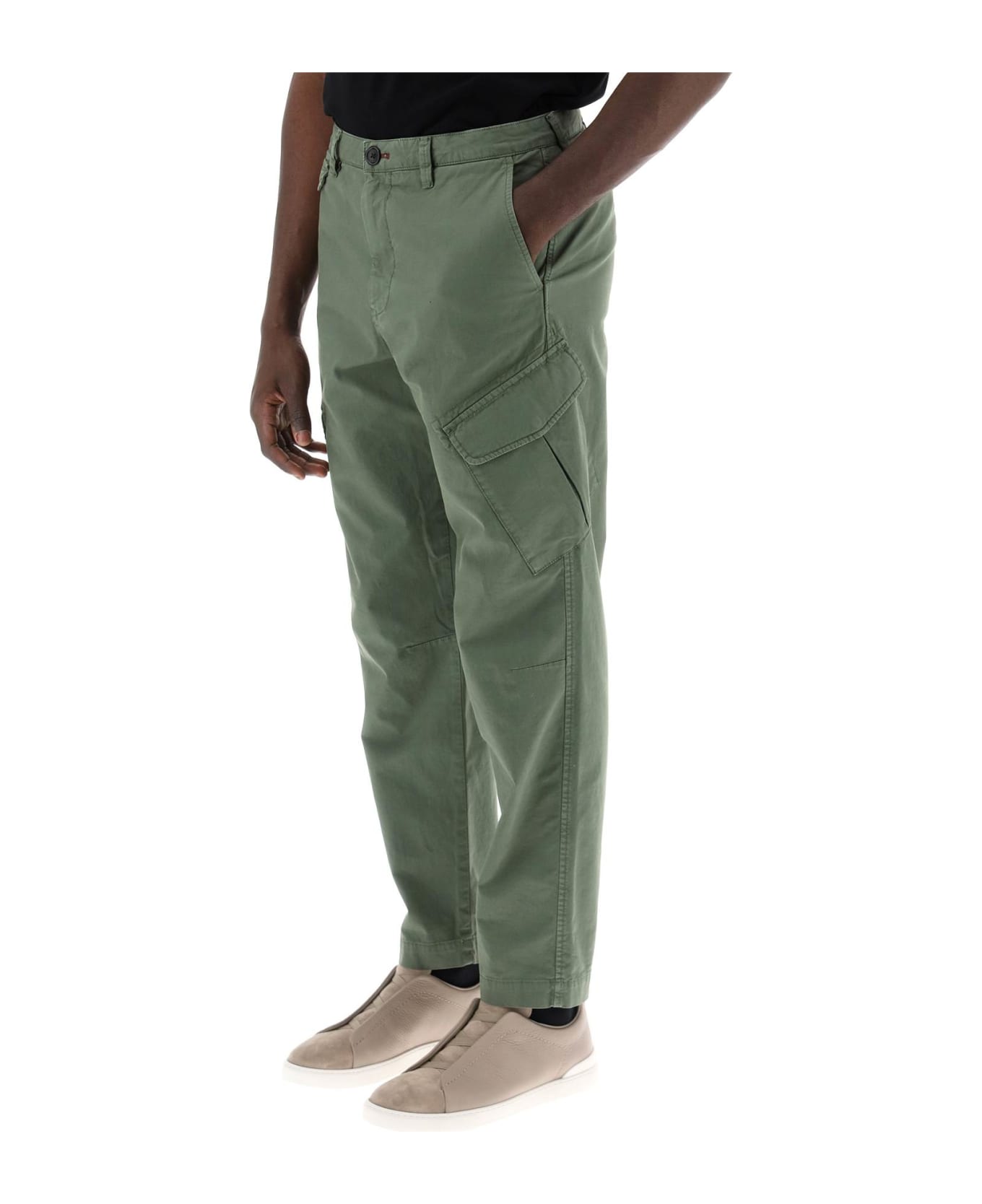 PS by Paul Smith Stretch Cotton Cargo Pants For Men/w - BOTTLE GREEN (Green)