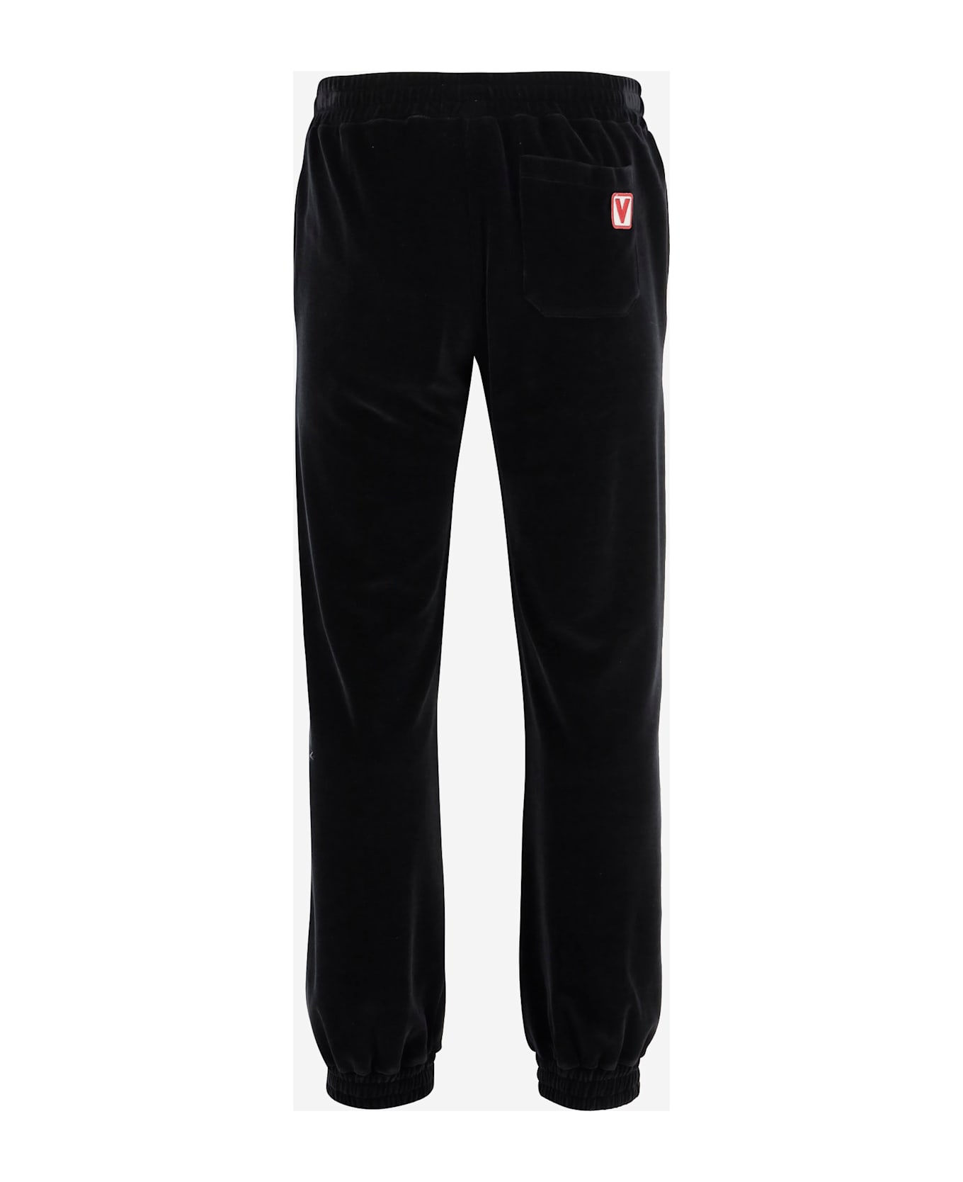 Valentino Chenille Joggers With Chez Valentino Patch - Black