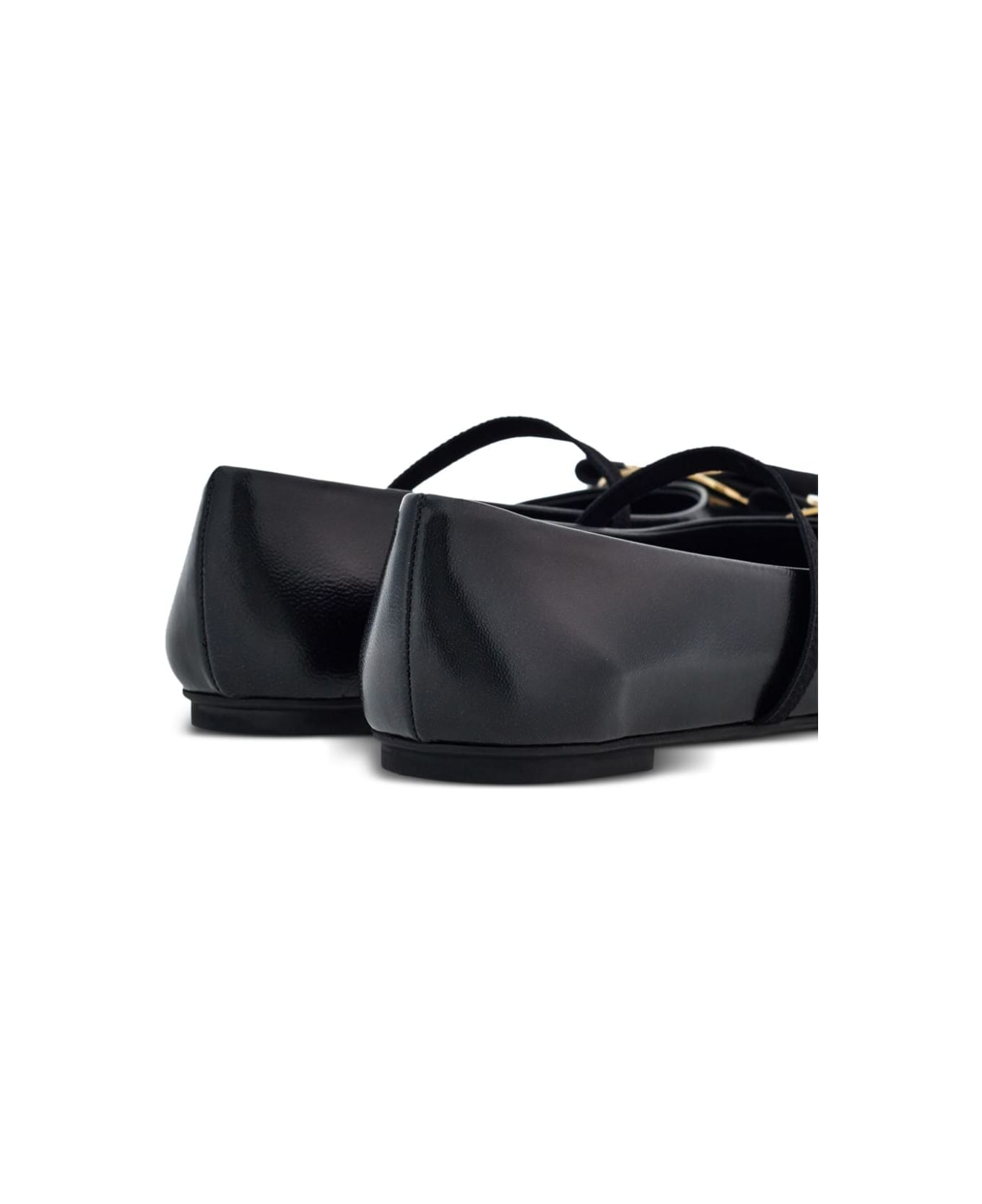 Ferragamo Vara Leather Ballets - Black
