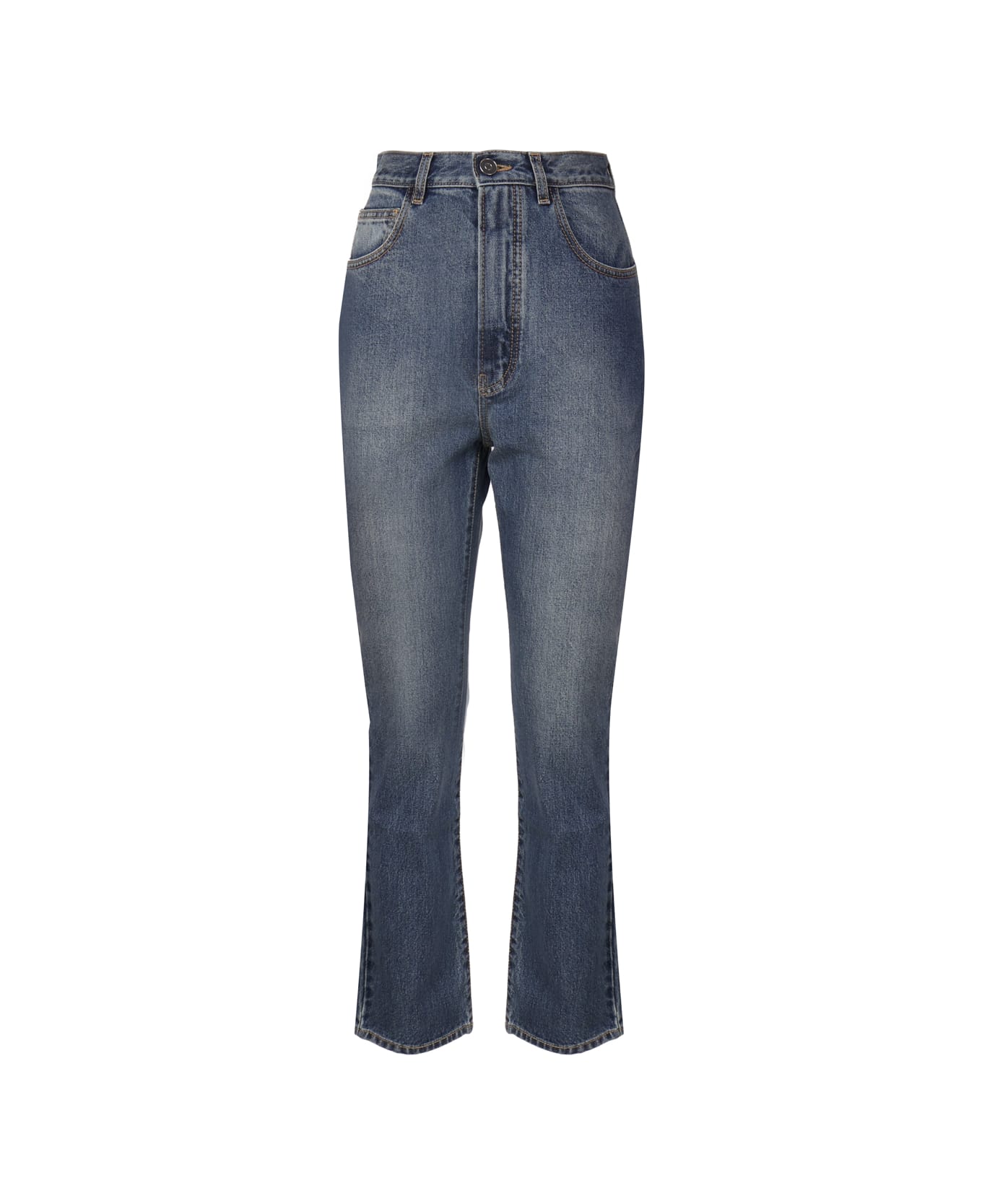 Alaia Cotton Denim Jeans - Blue denim