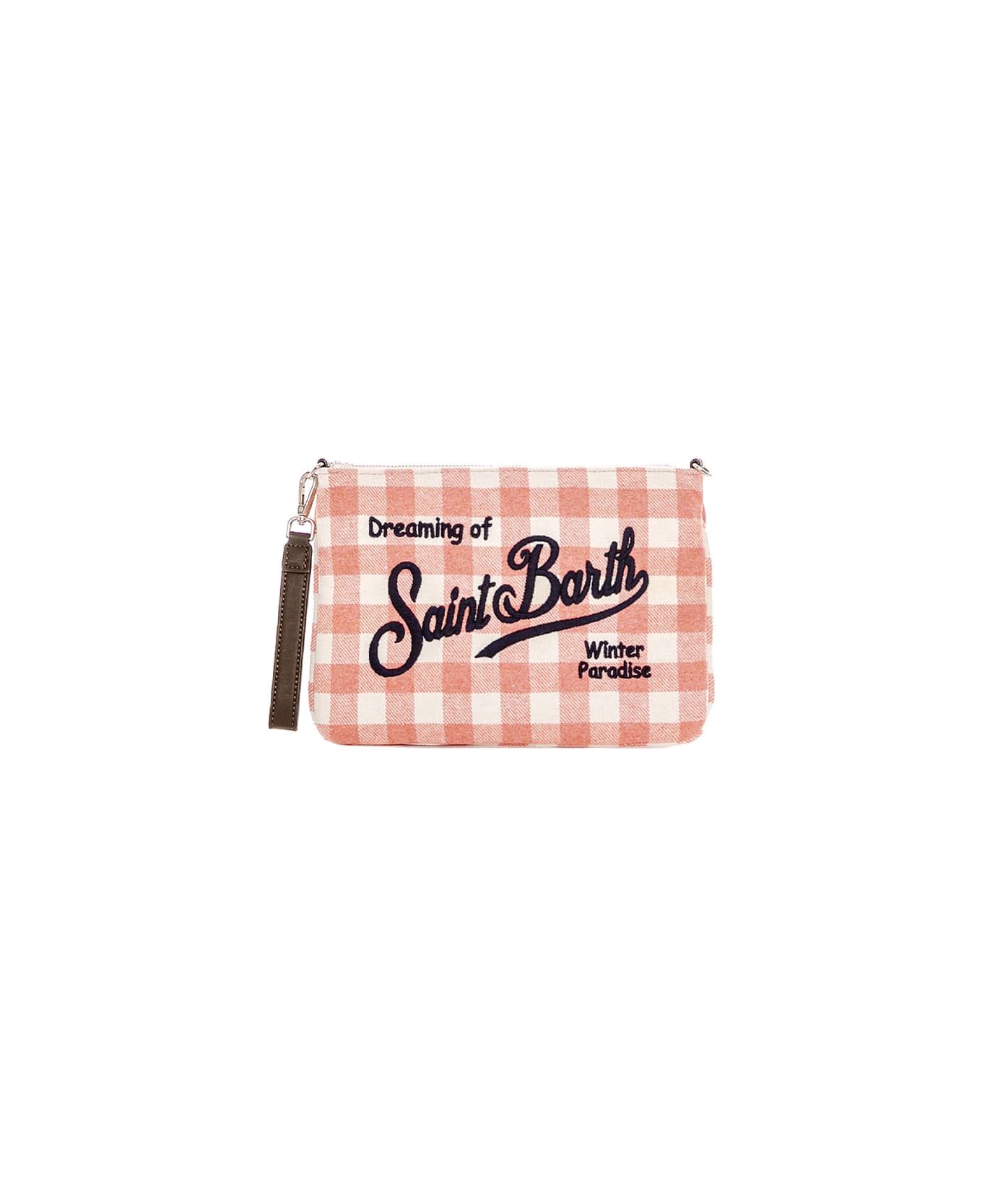 MC2 Saint Barth Parisienne Pink Gingham Wooly Cross-body Bag Pochette - PINK
