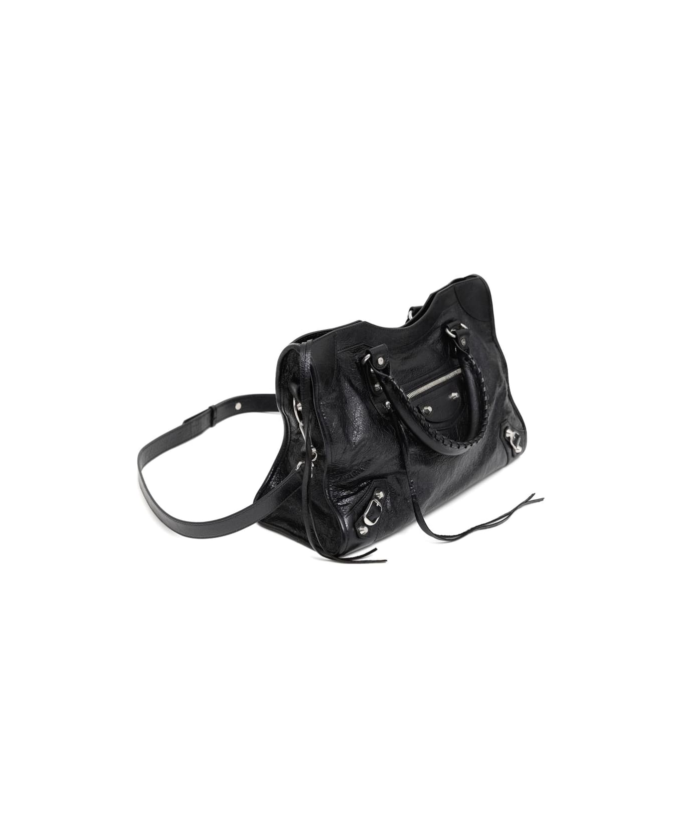 Balenciaga City Medium Leather Handbag - Black