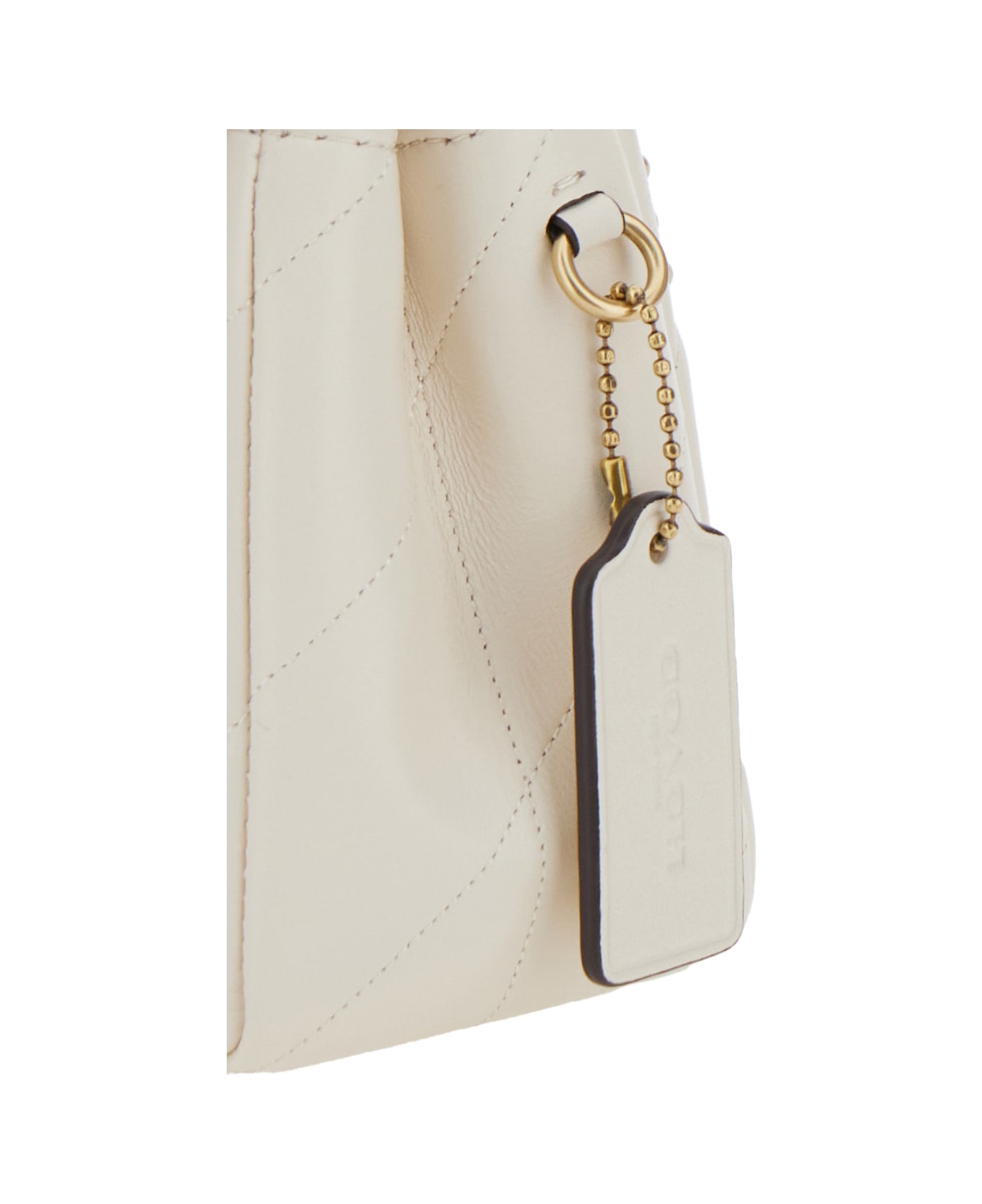 Coach 
tabby 26
 White Quilted Crossbody Bag With Chain-link Leather Shoulder Straps And Logo Plaque On The Front In Leather Woman - White