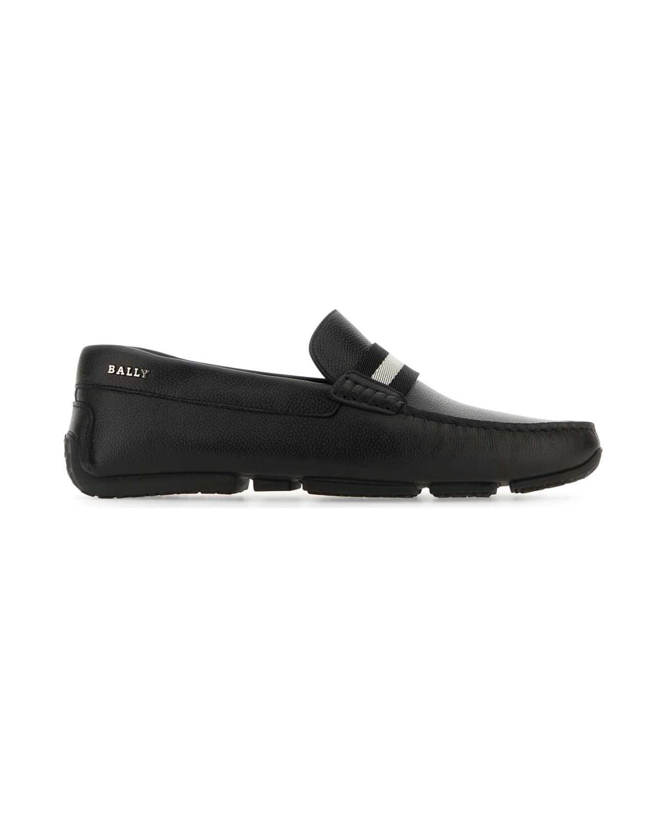 Bally Black Leather Pearce Loafers - BLACK