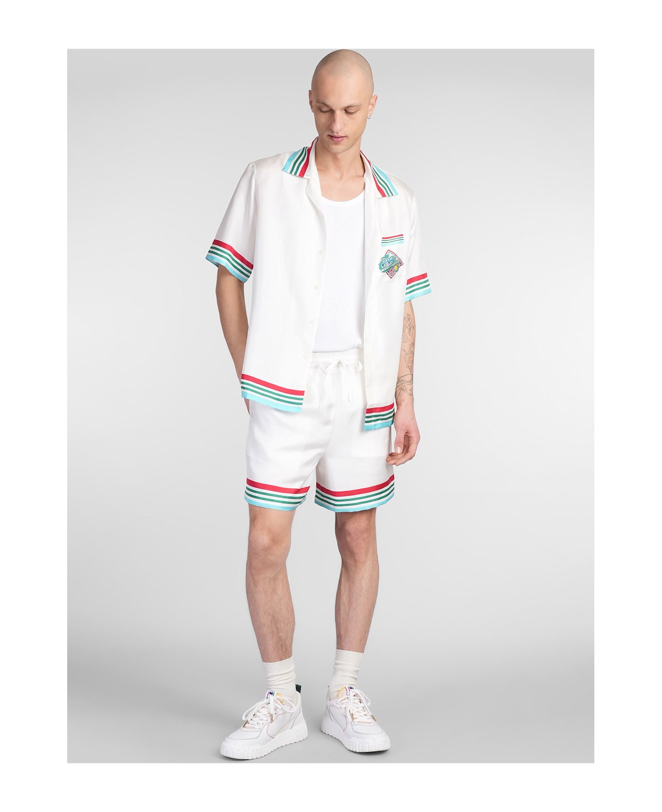 Casablanca Shirt In White Silk - white