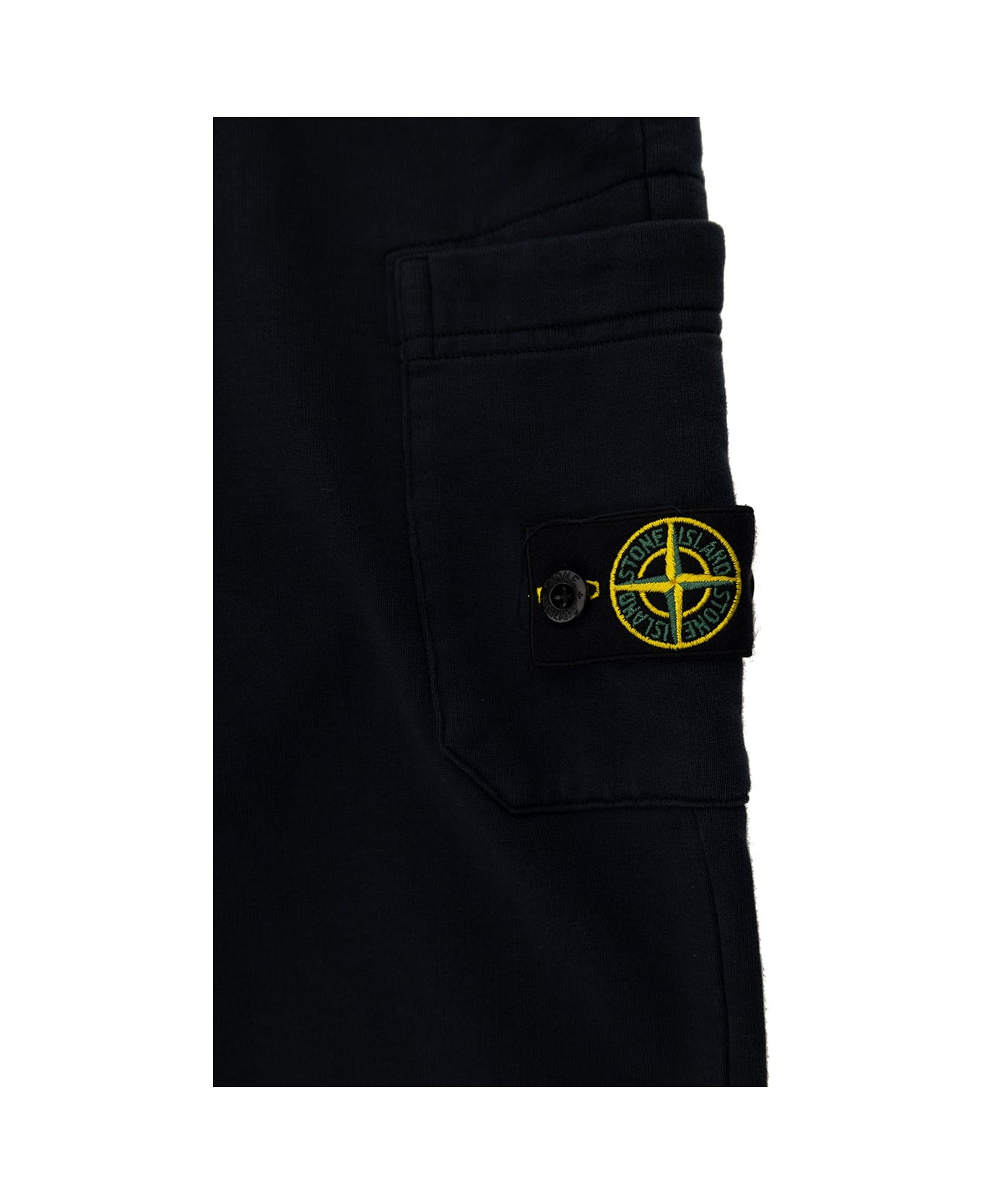 Stone Island Junior Blue Trackpants With Logo Patch In Cotton Boy - Blu