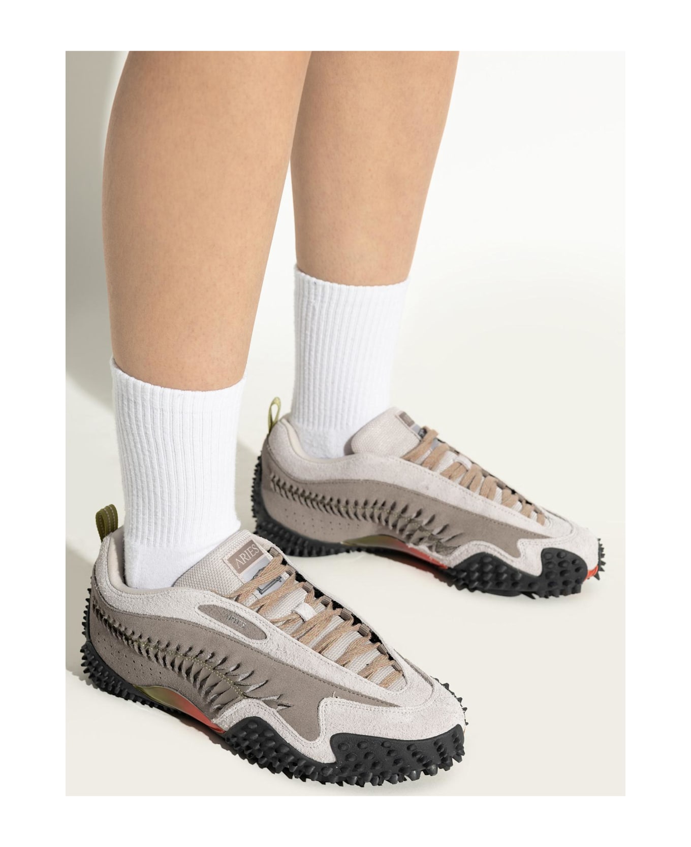 Puma Sports Shoes `mostro Craft Aries` - Ecru Mouse Gray