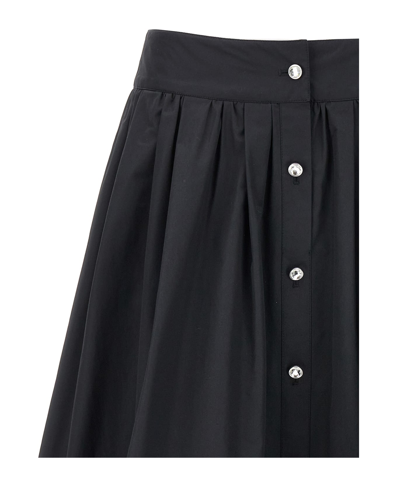 Moschino Jewel Button Nylon Blend Skirt - Black  