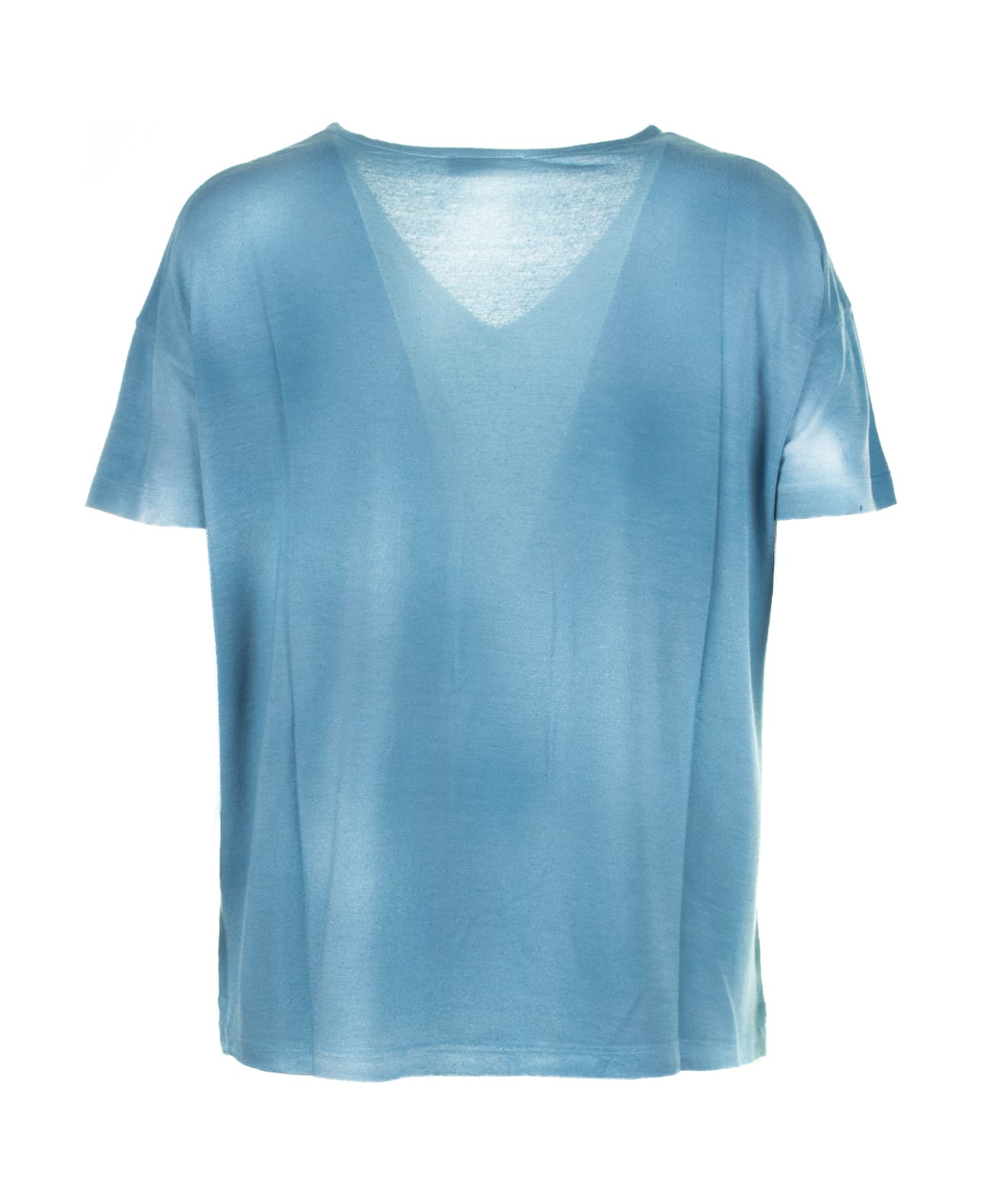 Base Sky T-shirt With V-neck - Blu