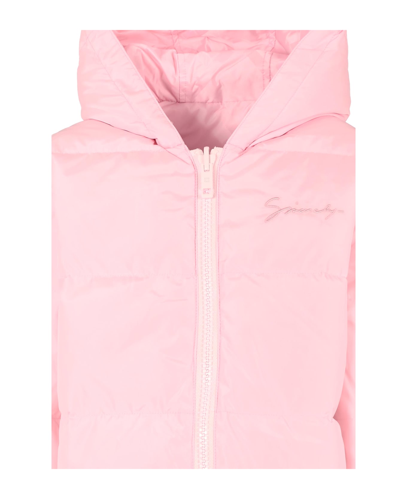 Givenchy Pink Down Jacket For Kids With 4g Motif - Pink