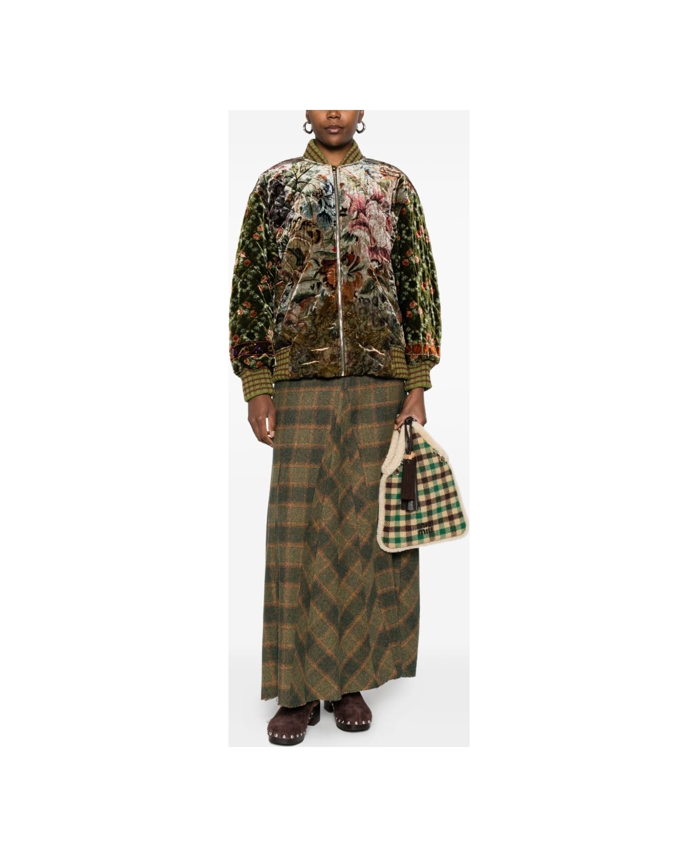 Pierre-Louis Mascia Printed Silk Blend Bomber Jacket - Beige