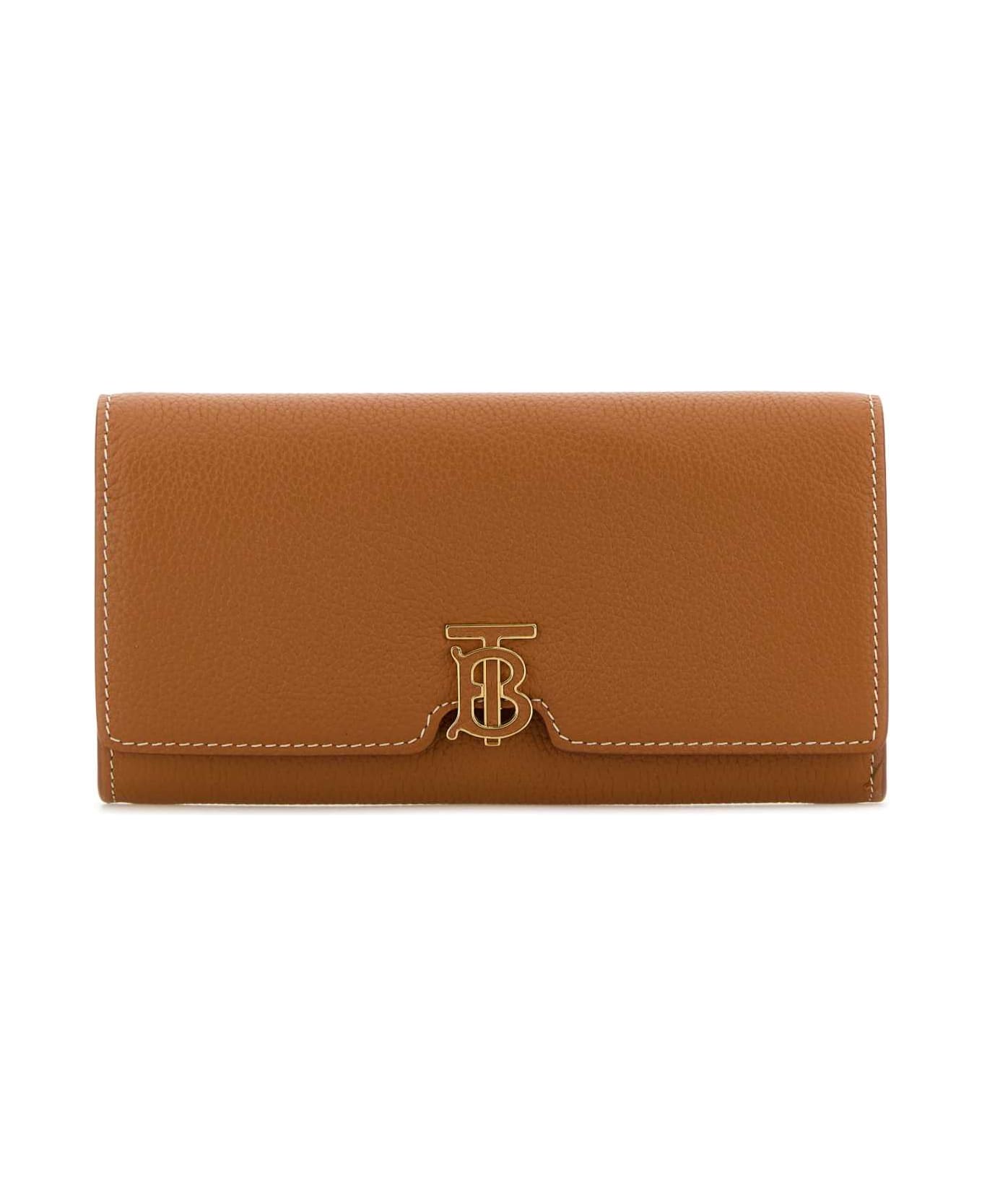 Burberry Caramel Leather Tb Wallet - WARMRUSSETBROWN