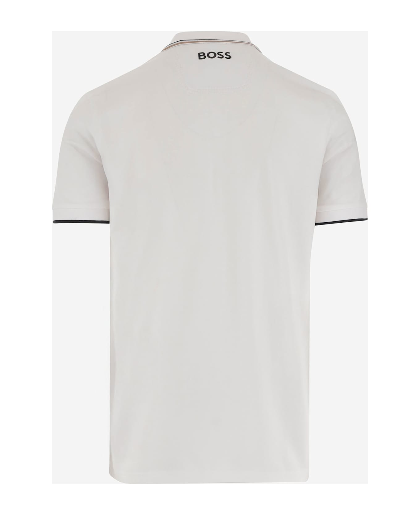 Hugo Boss Stretch Cotton Blend Polo Shirt - White