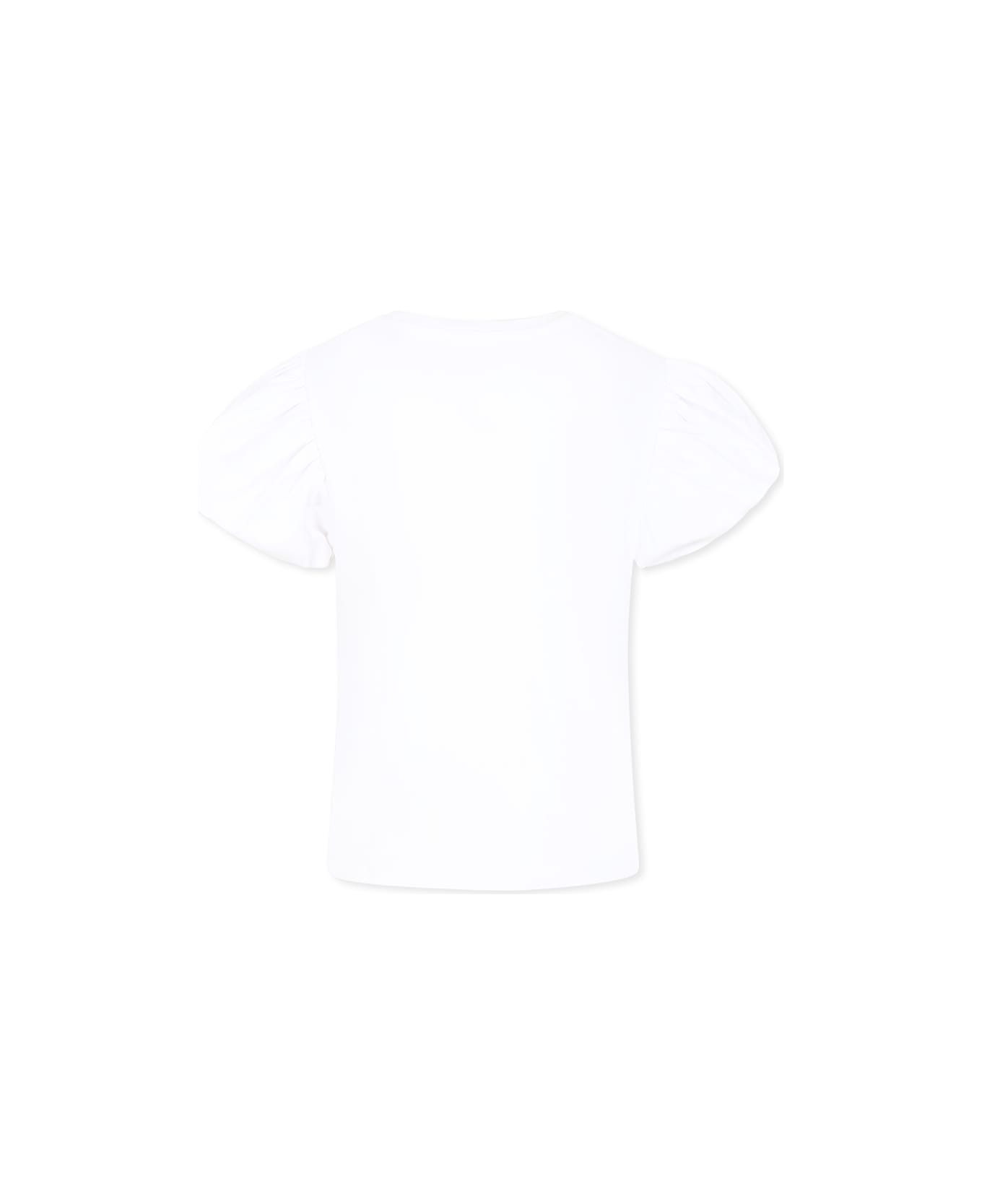 Marc Jacobs White T-shirt For Girl With Bag Print - White