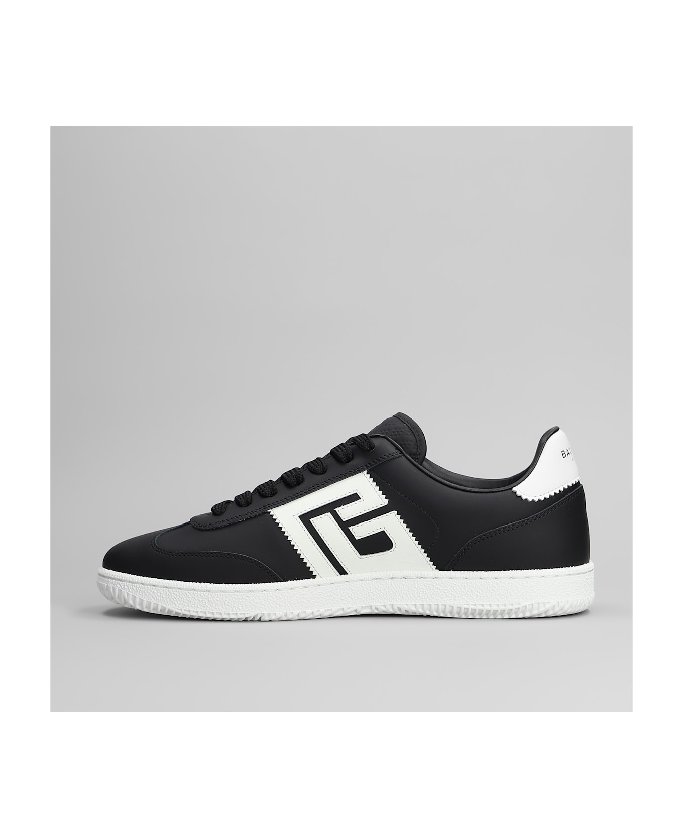 Balmain Swan Sneakers In Black Leather - black