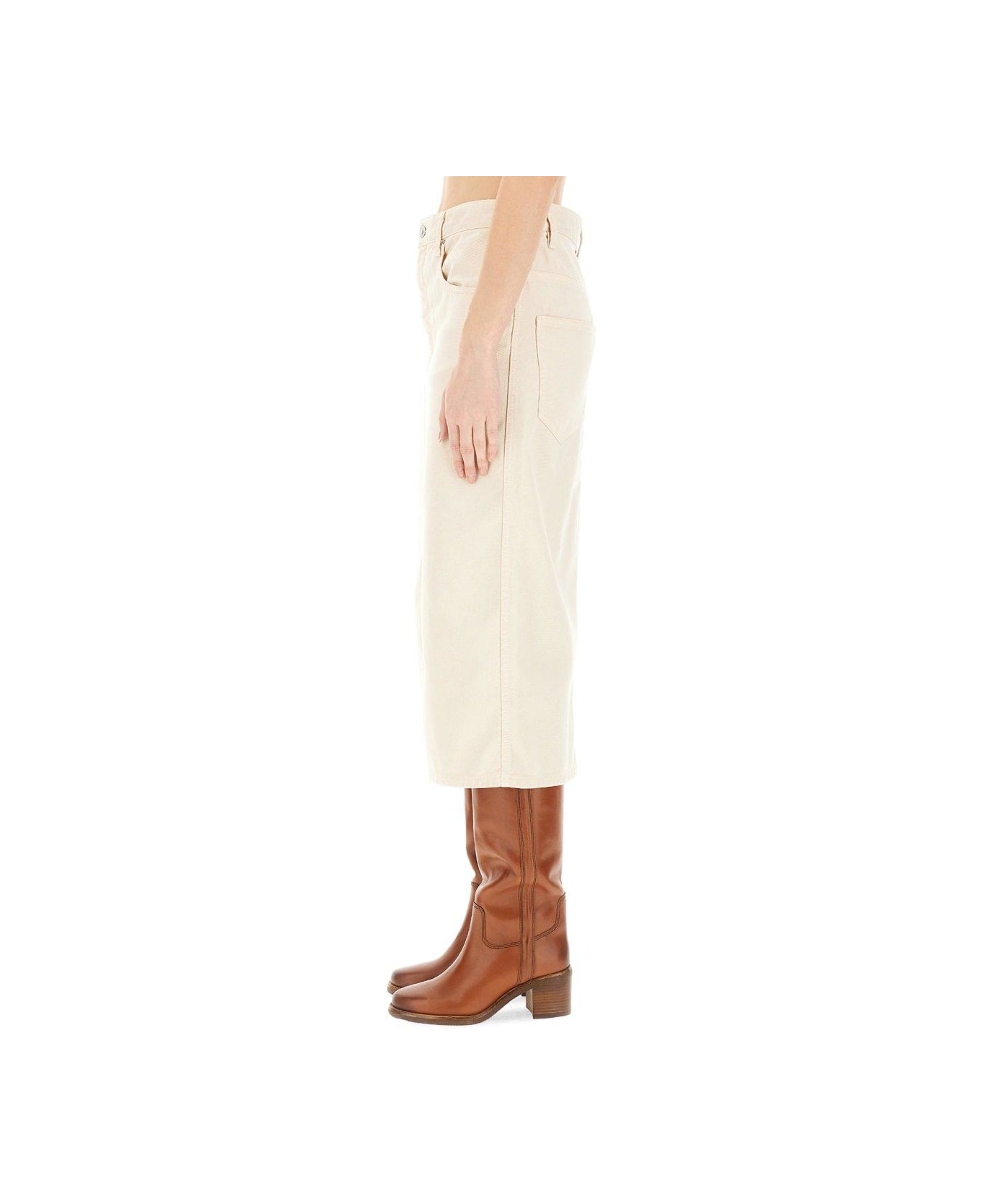 Isabel Marant High-rise Front Slit Skirt - POWDER スカート