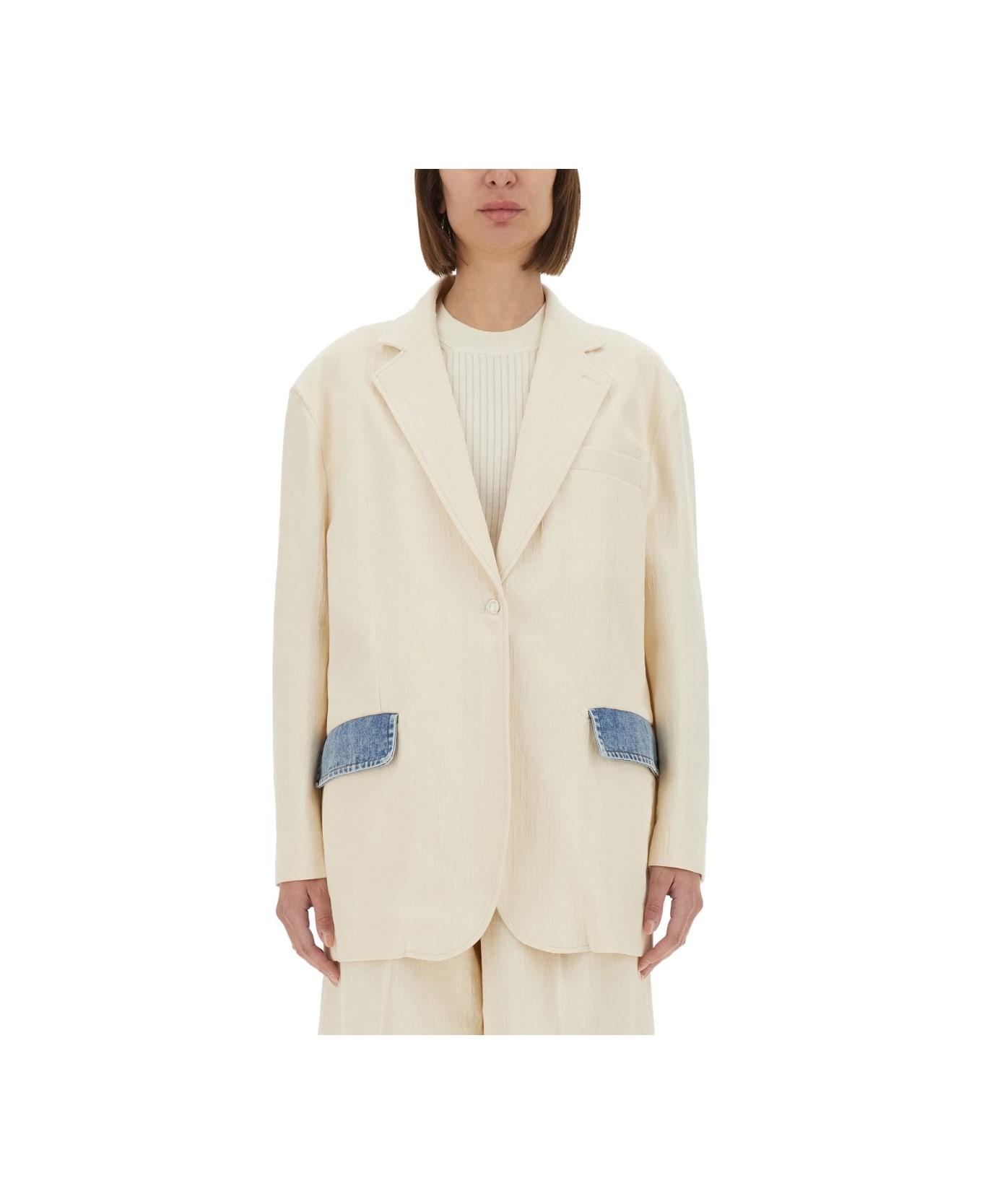 M05CH1N0 Jeans 'urban' Jacket - IVORY