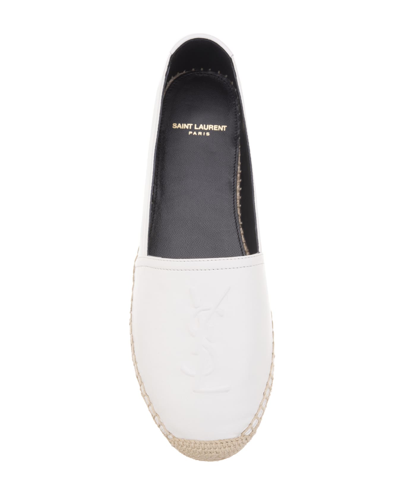 Saint Laurent White Leather Woman Espadrilles - Blanc opt
