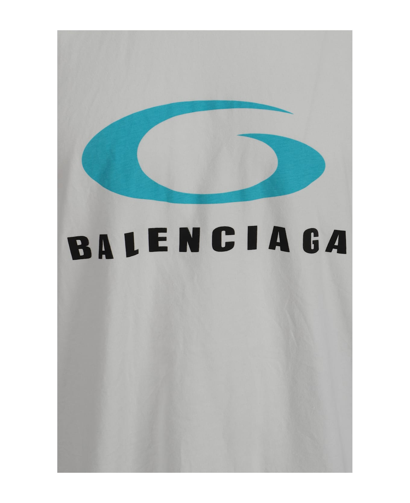 Balenciaga 'loop Sports Icon' T-shirt - Dirty White/blue