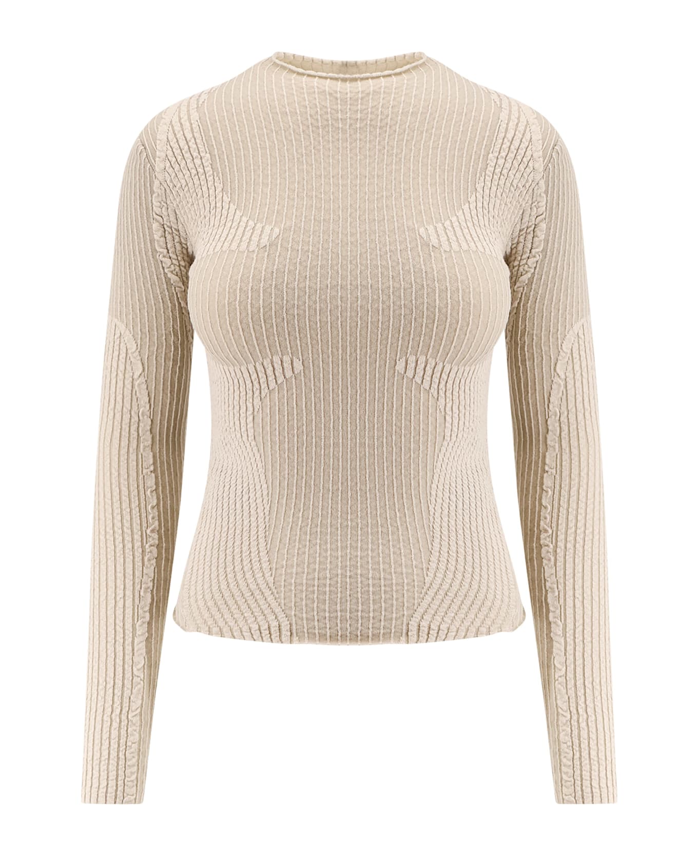 ROA Wavy Stretch Cotton Blend Top