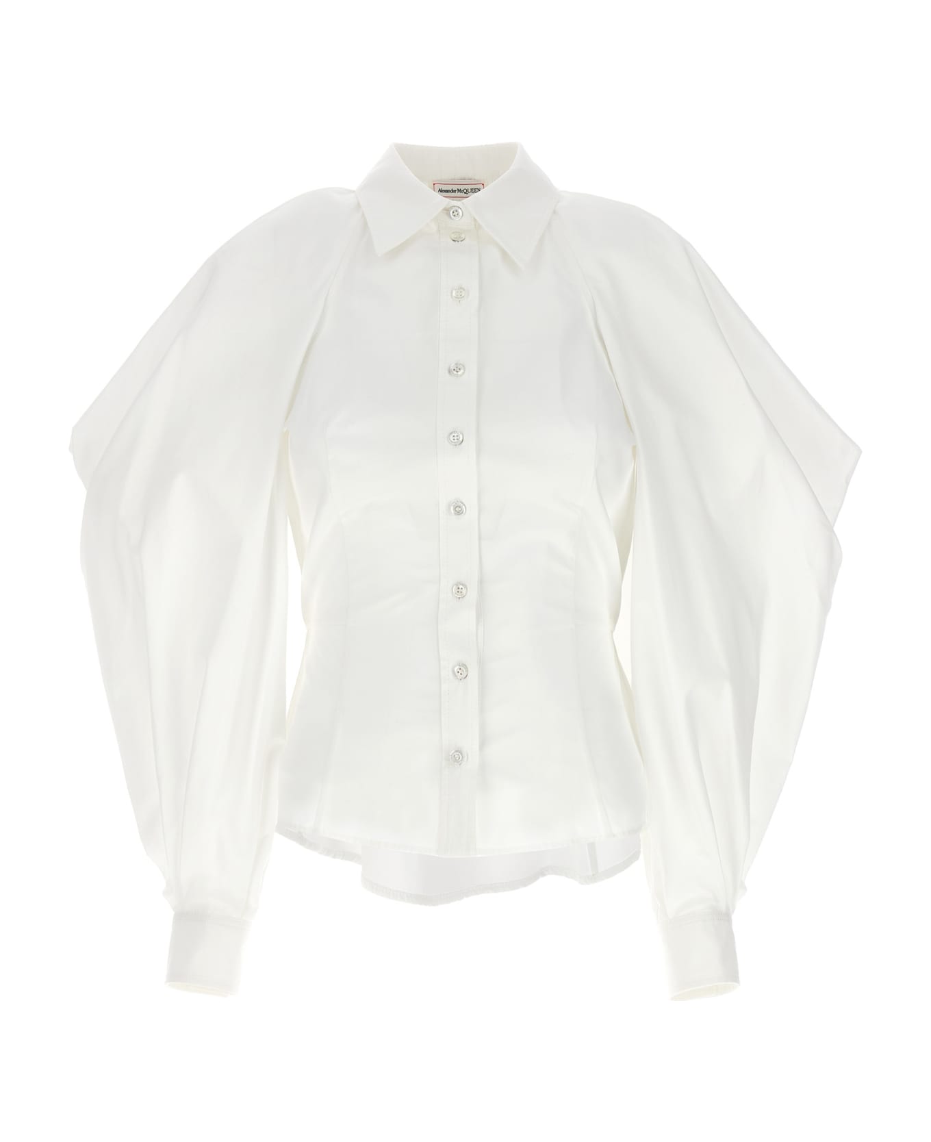 Alexander McQueen Cut Out Shirt On Shoulders - White